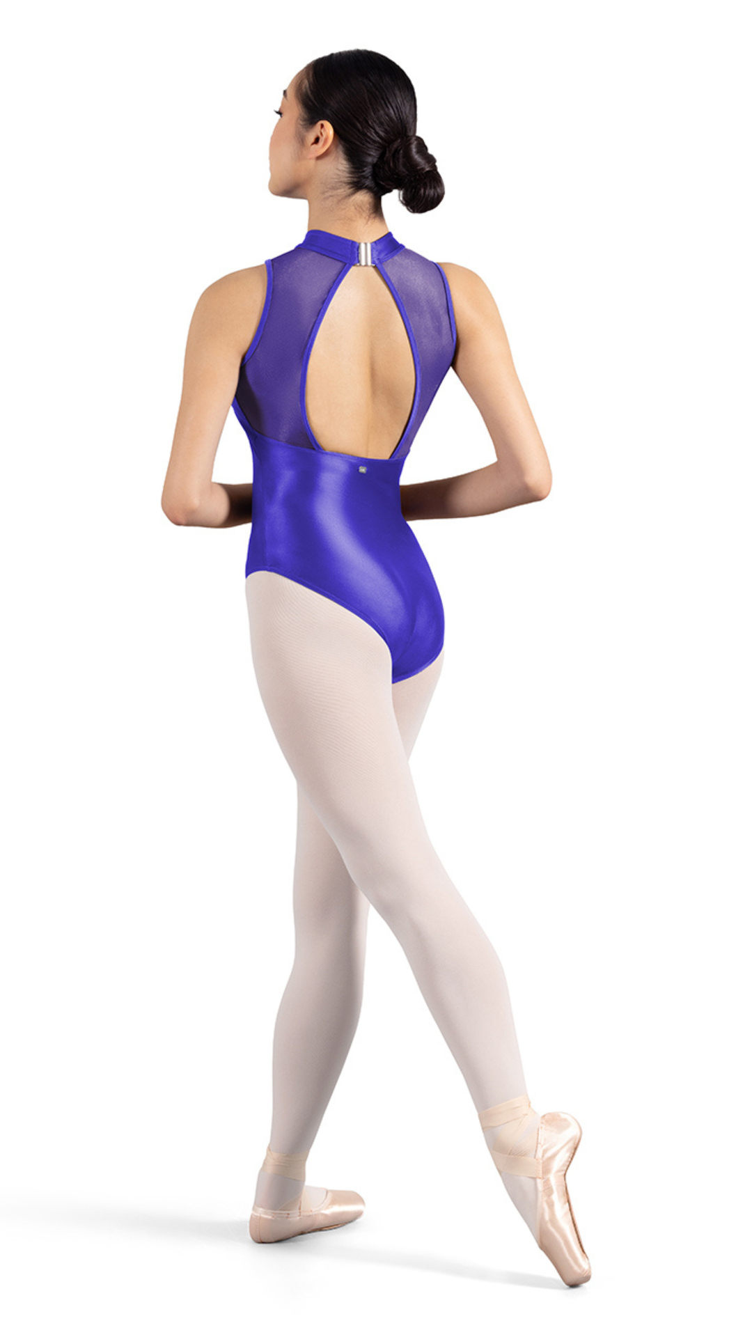 Mock Neck Tank Leotard Azure back view