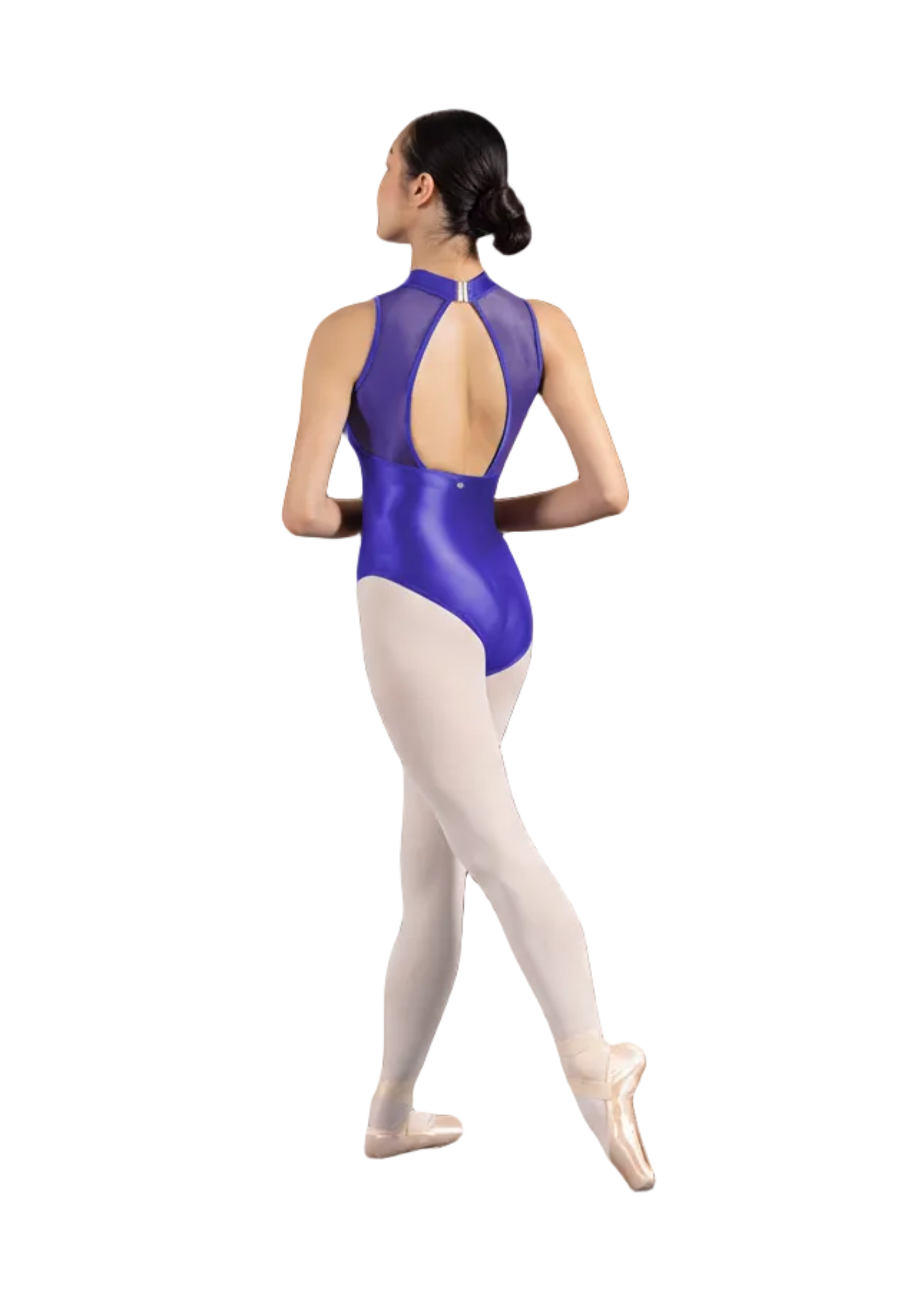 Mock Neck Tank Leotard Azure back view