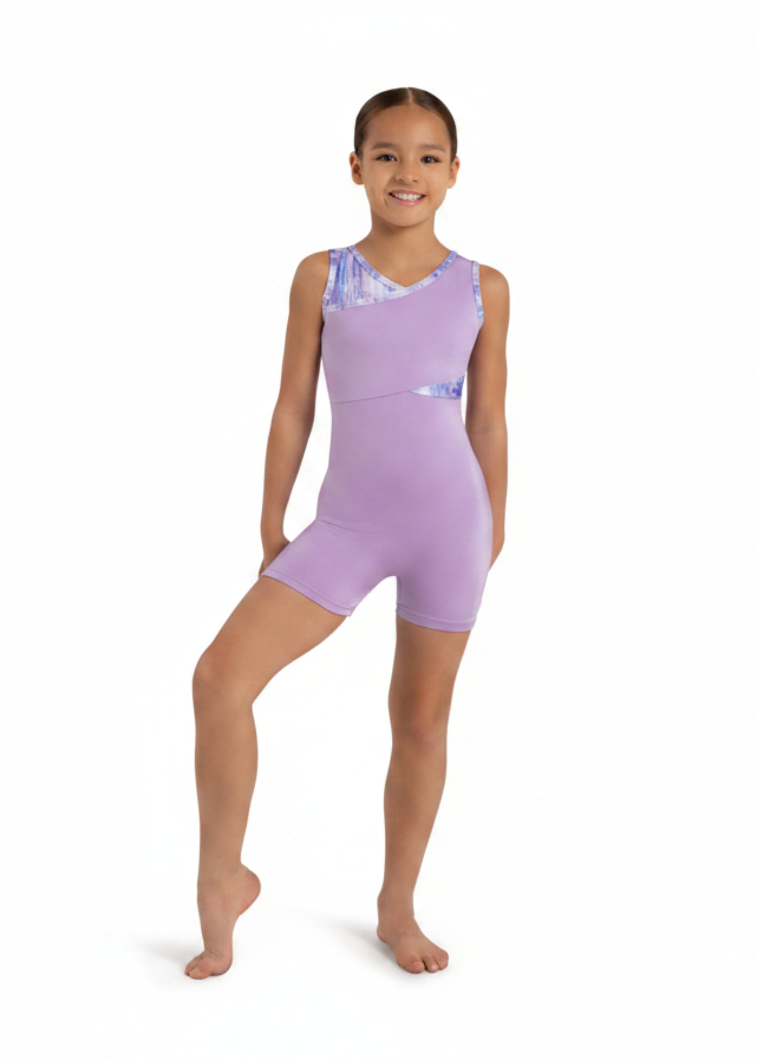 Mermaid Biketard Tie Dye Lilac front view