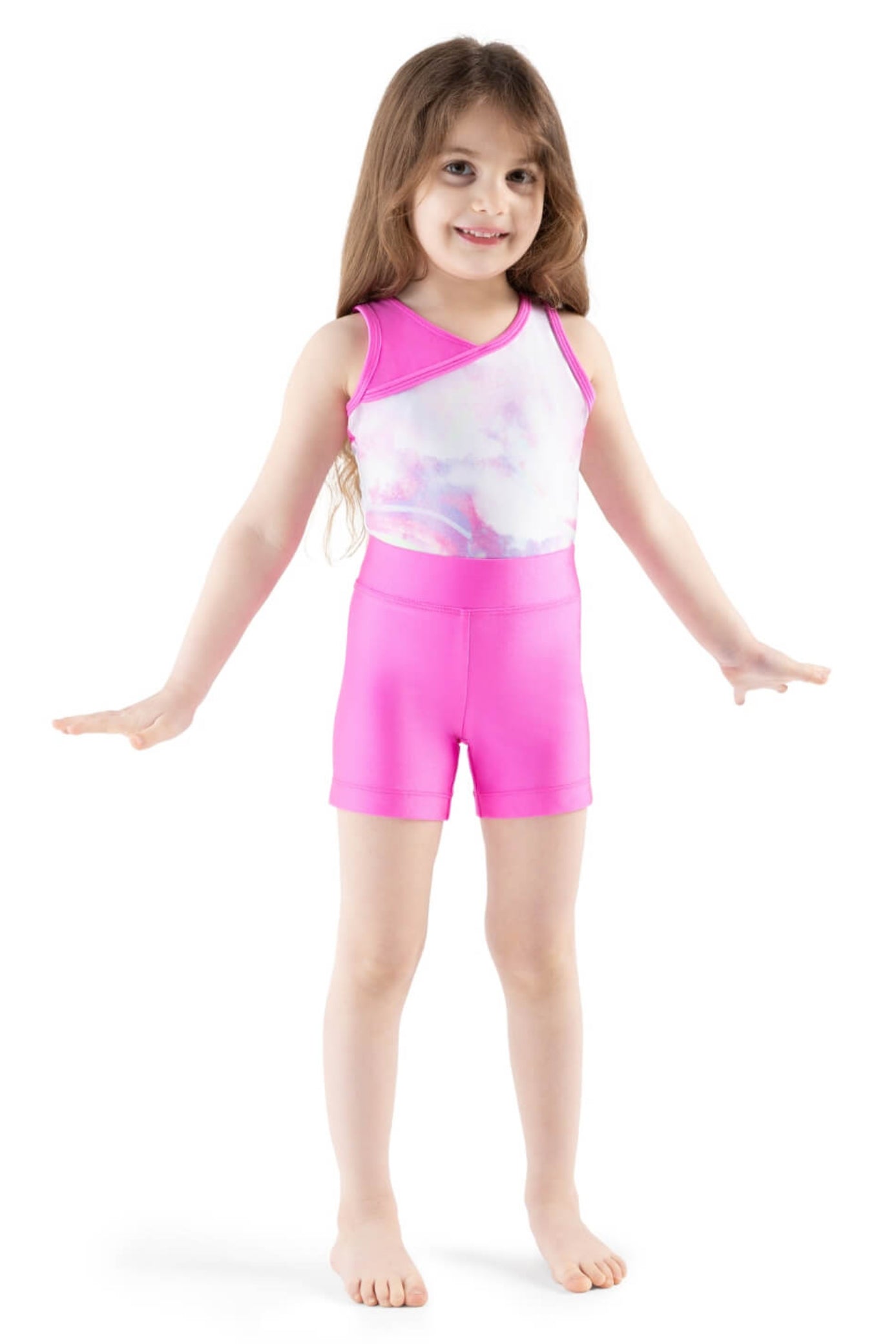 Good Vibes Shorts Neon Pink front view