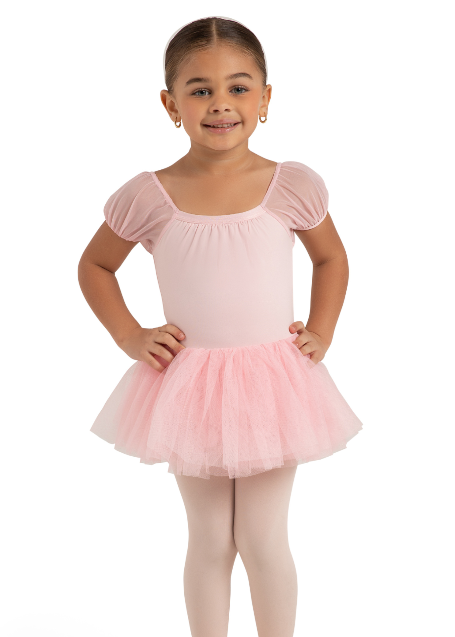 Heavenly Short Sleeve Tutu Dress Pink front view