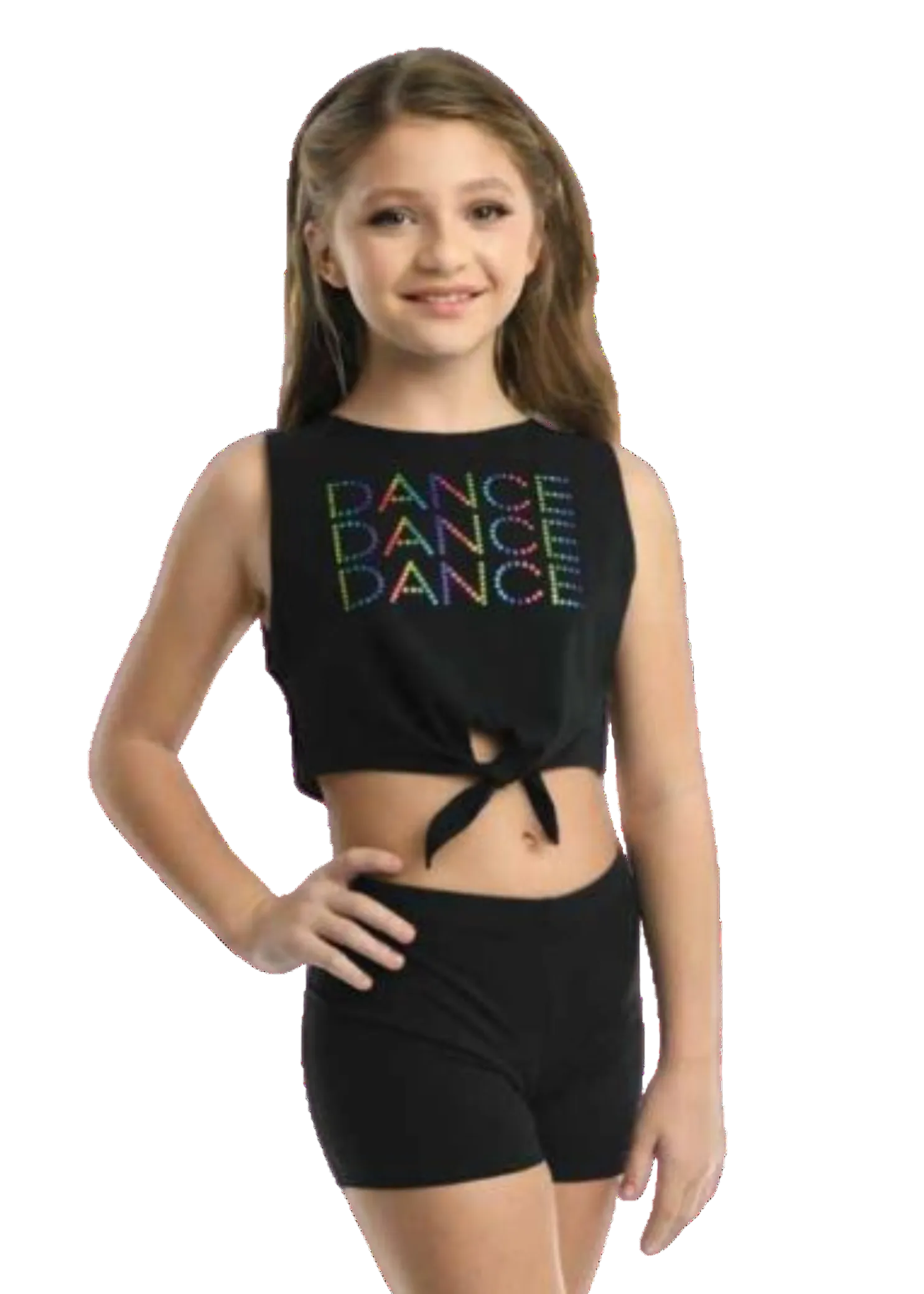 Dance Repeat Tank Top black front view