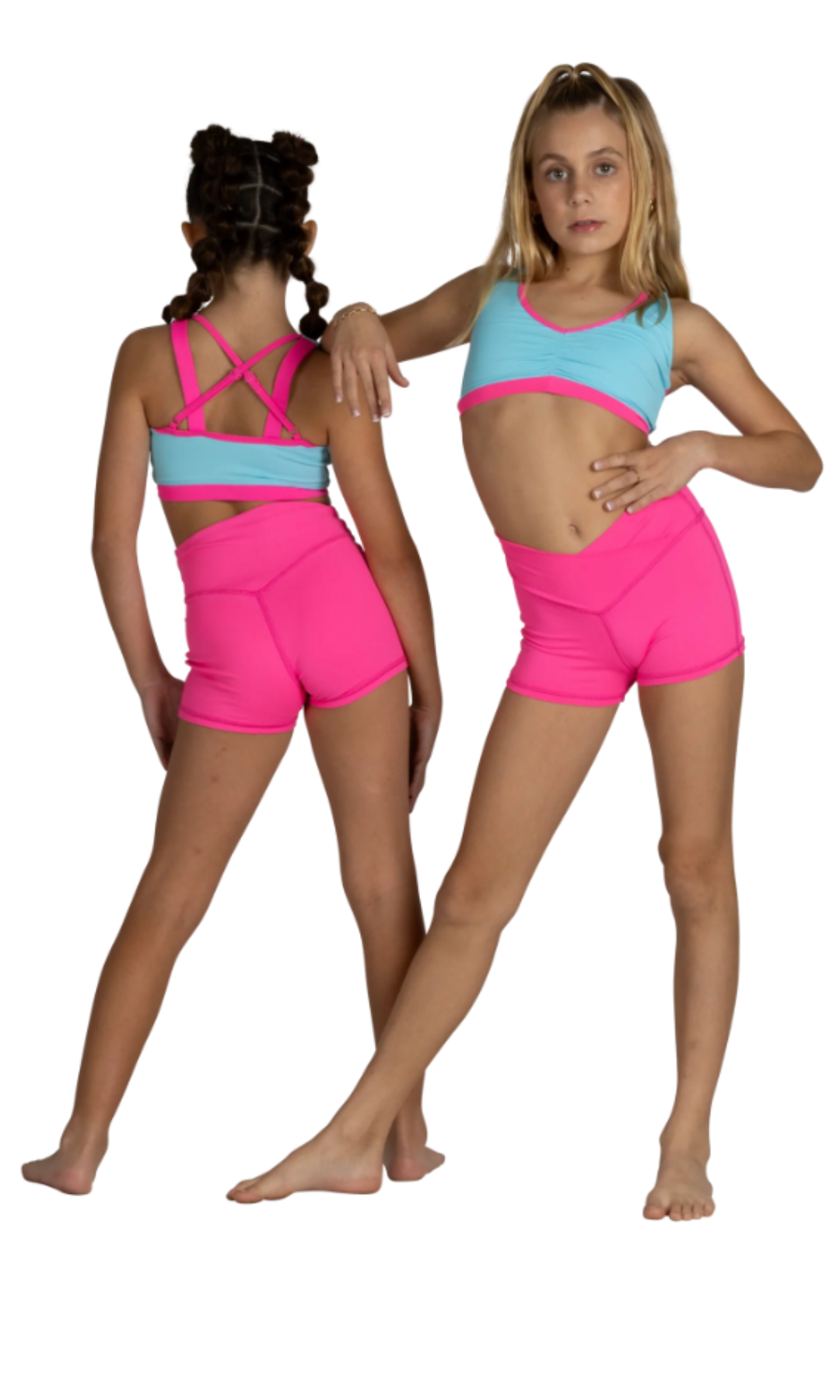 Criss Cross Top Bubblegum Pop front & back view