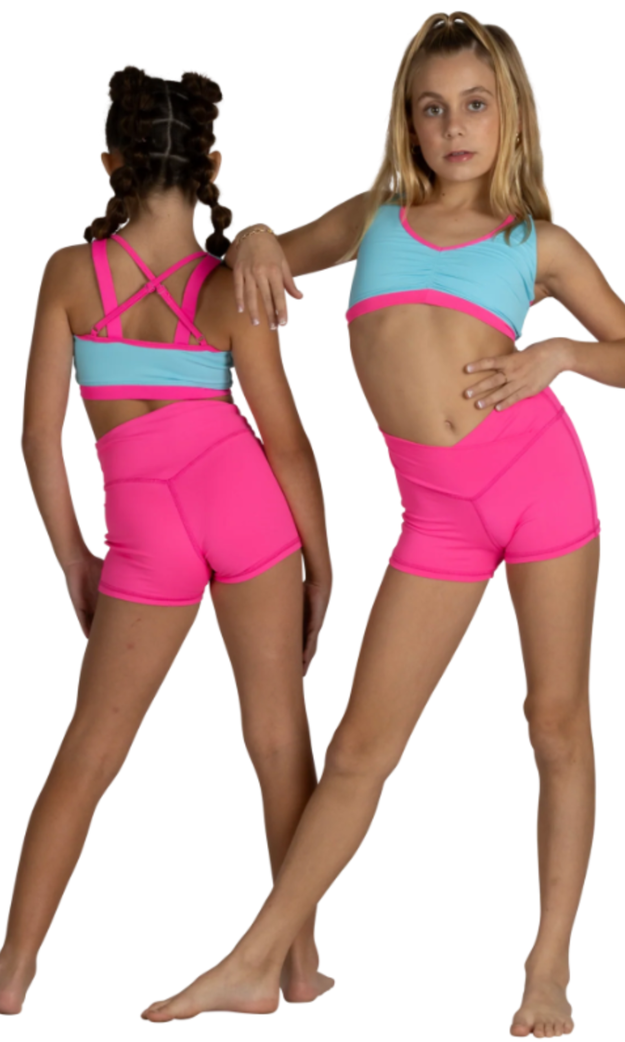 Criss Cross Top Bubblegum Pop front & back view