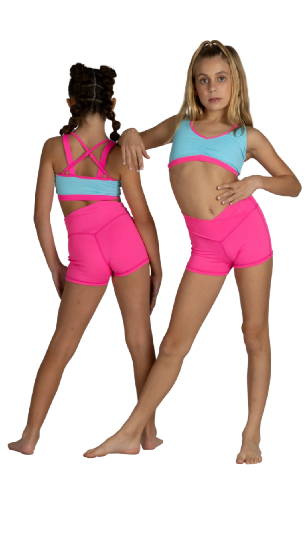 Criss Cross Top Bubblegum Pop front & back view