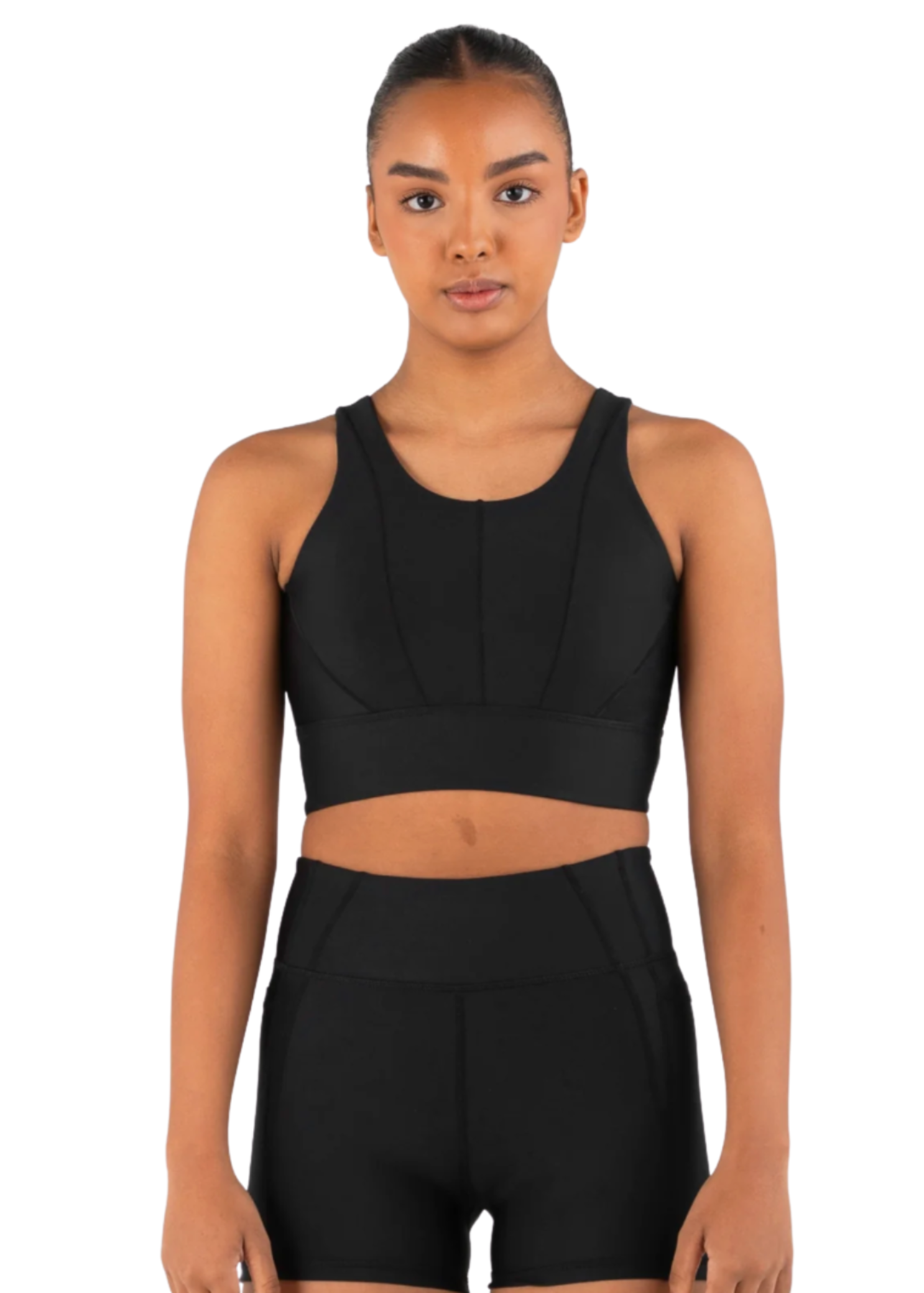 Glo Crop Top Black front view