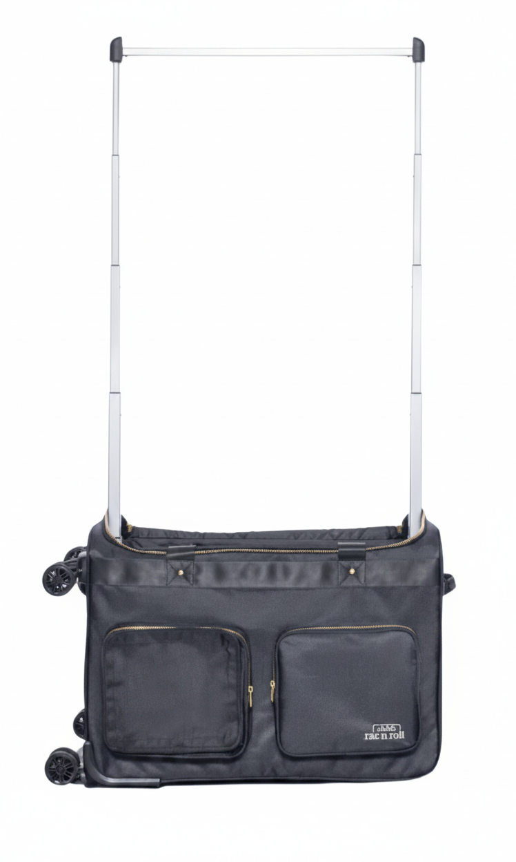 Medium Duffel with Built In Rack Black rack extended view