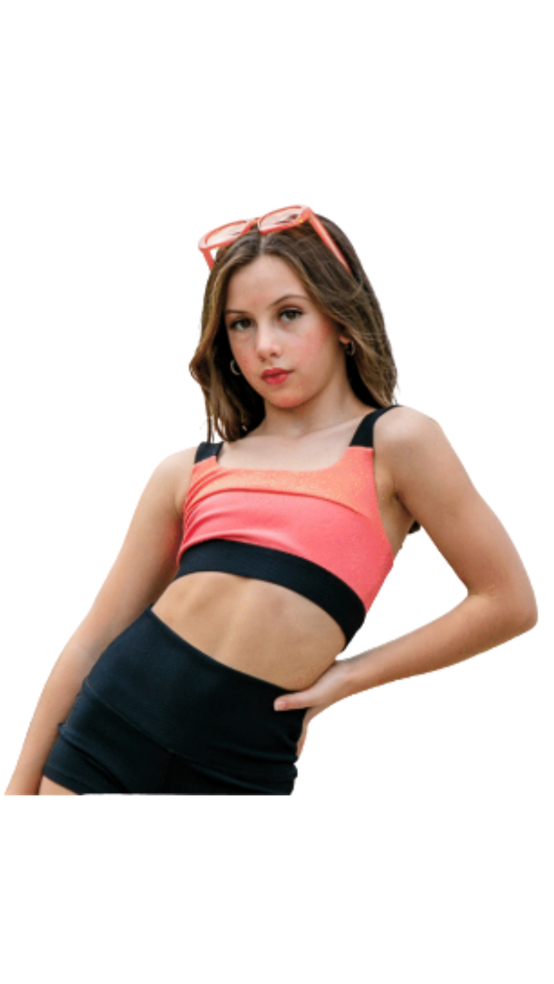 Satsuma Top Black/Melon/Georgia Peach front view