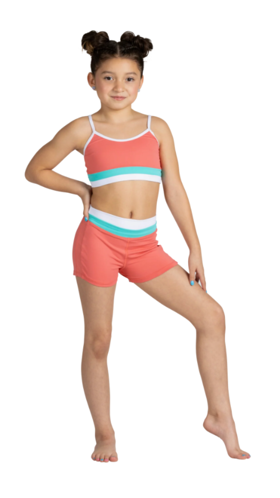Triple Threat Top & Short Coral Crush front view