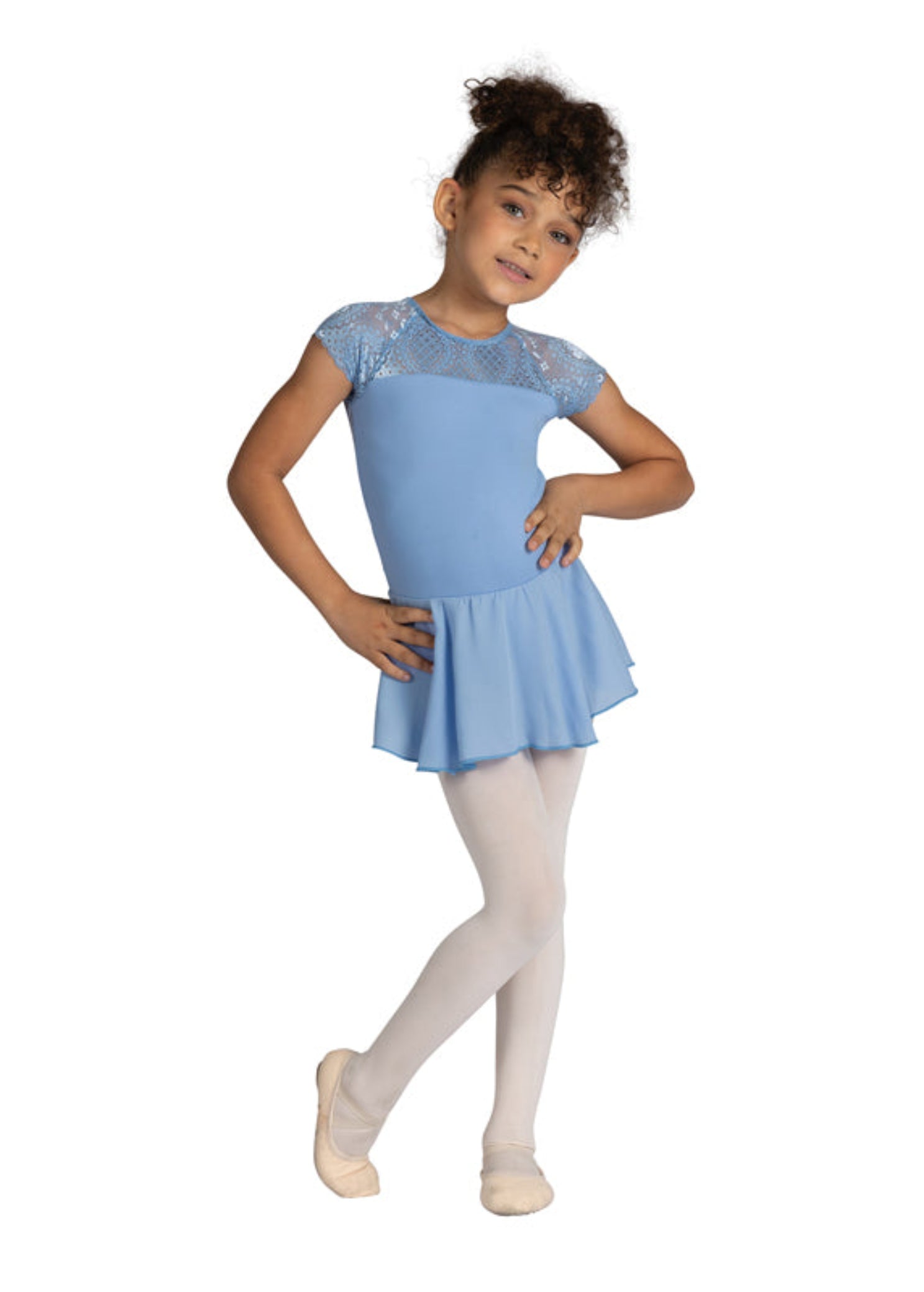 Audrienne Dress Cornflower Blue front view