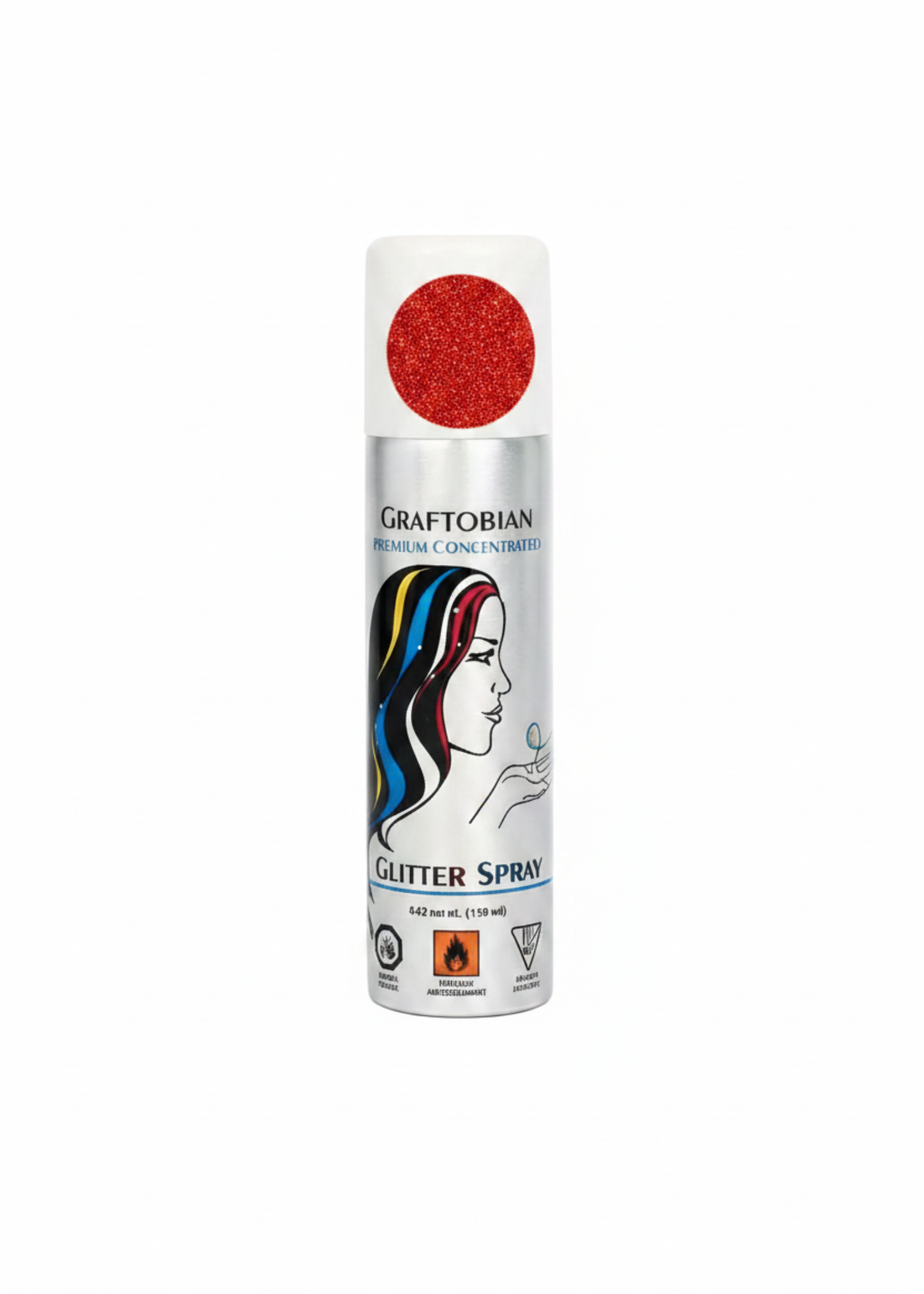 Glitter Hair and Body Spray Red front view