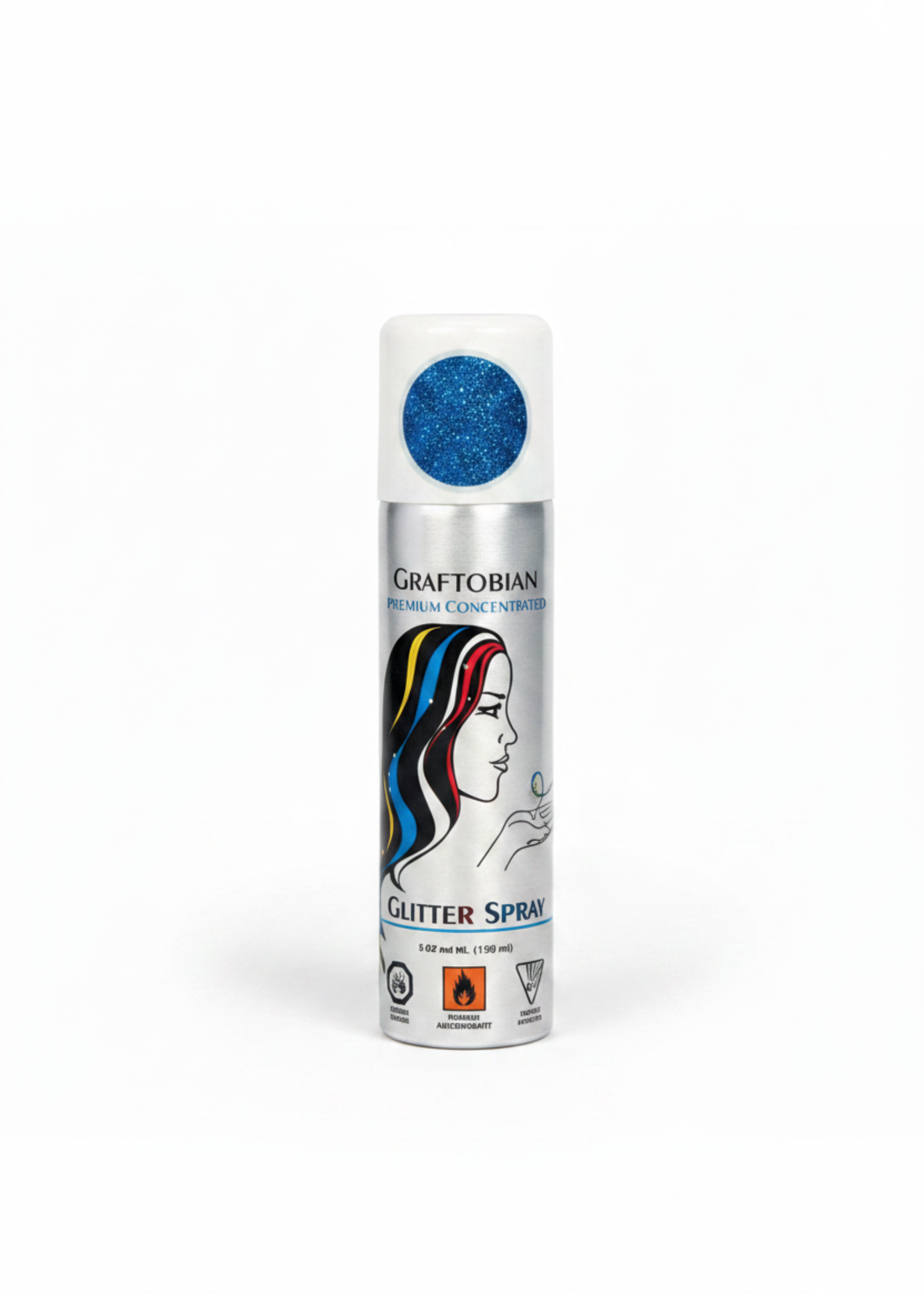 Glitter Hair and Body Spray Blue front view