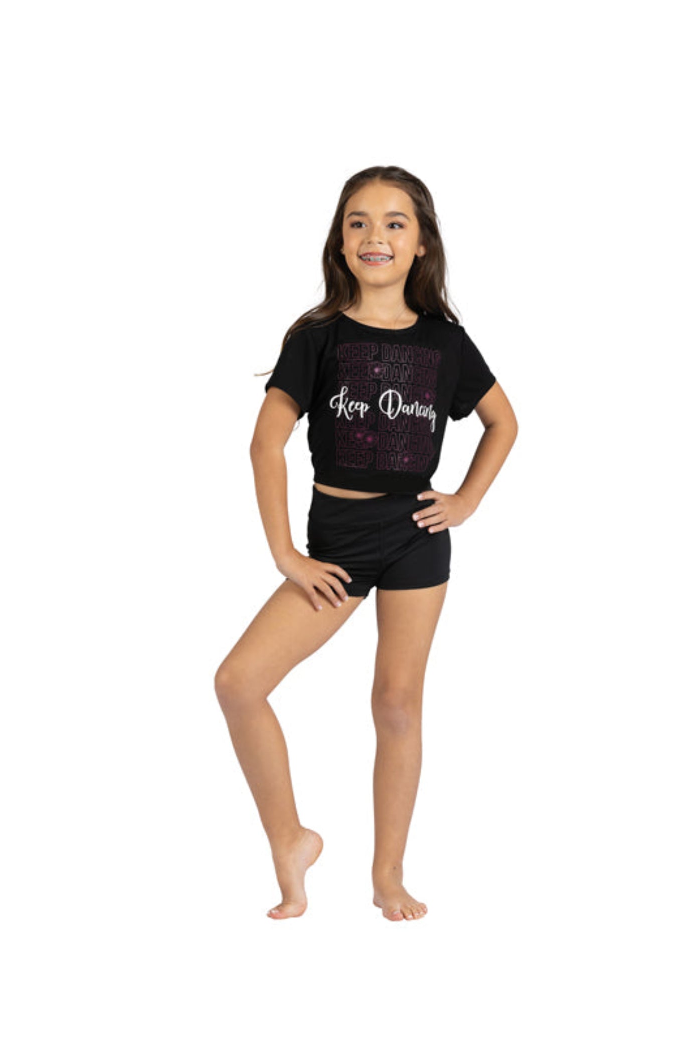 Keep Dancing Tee Black front view