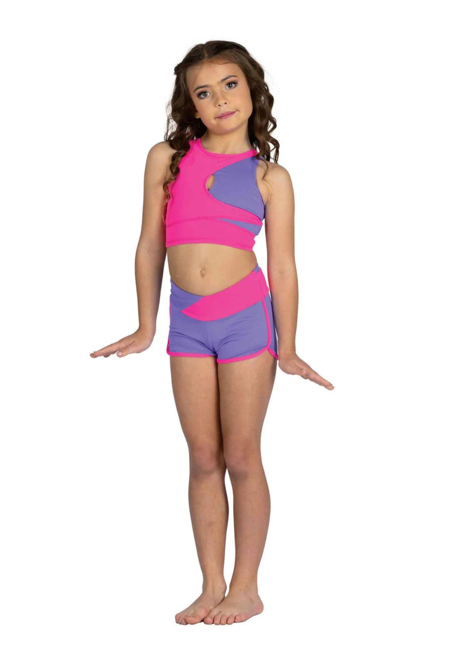 Lily Short Bright Lavender/Neon Pink front view
