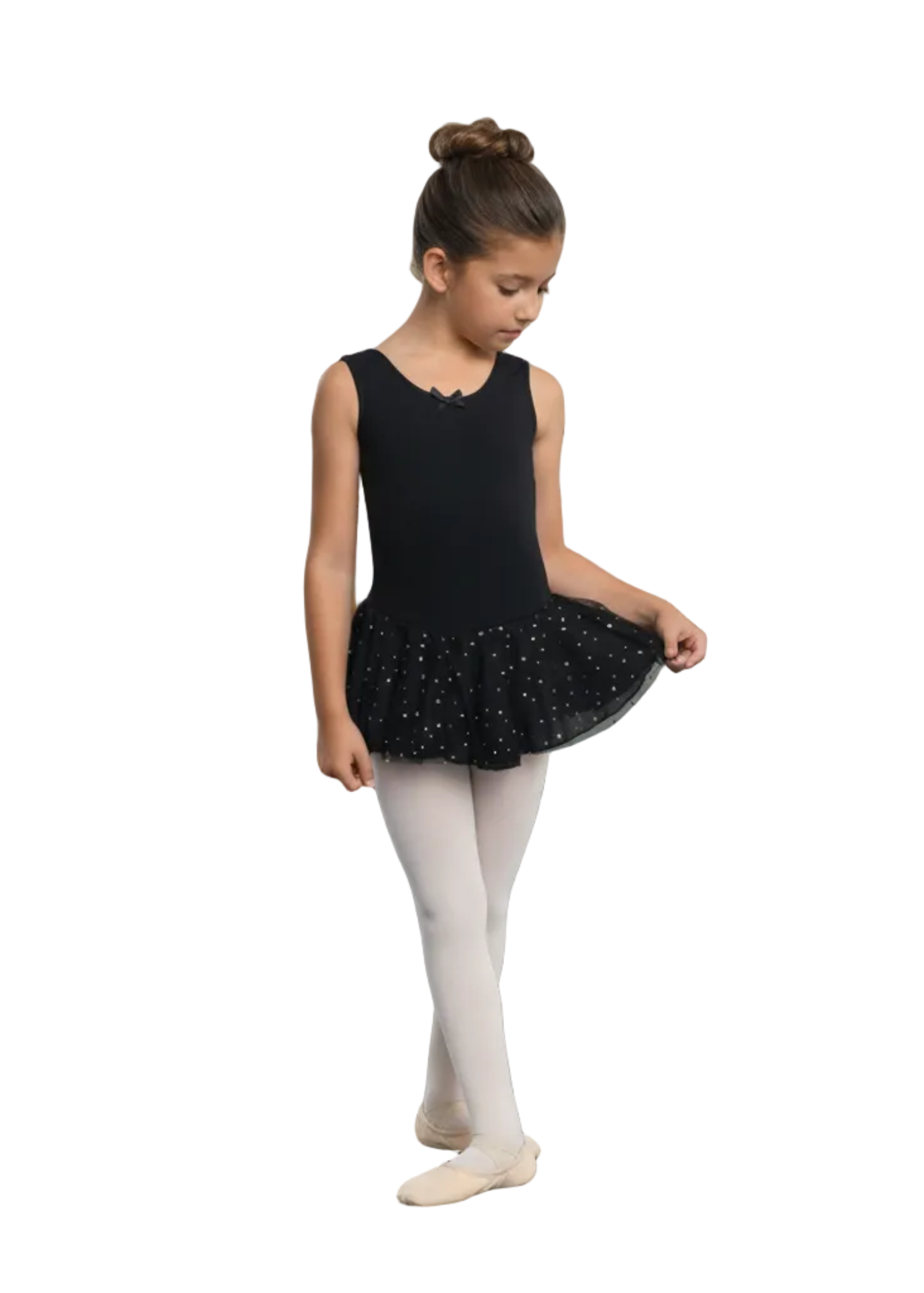 Aurelie Glitter Tank Dress Black front view