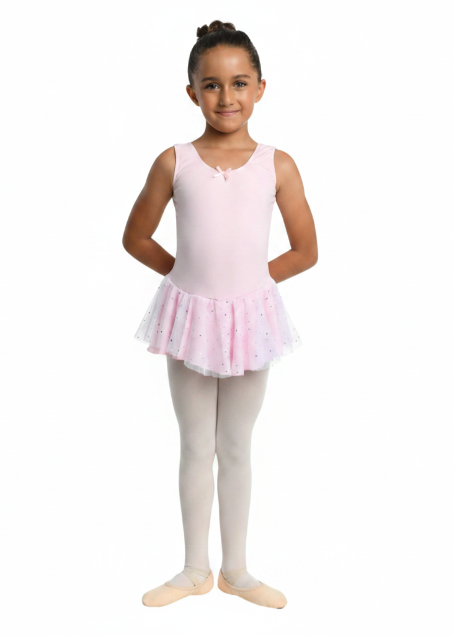 Aurelie Glitter Tank Dress Pink front view