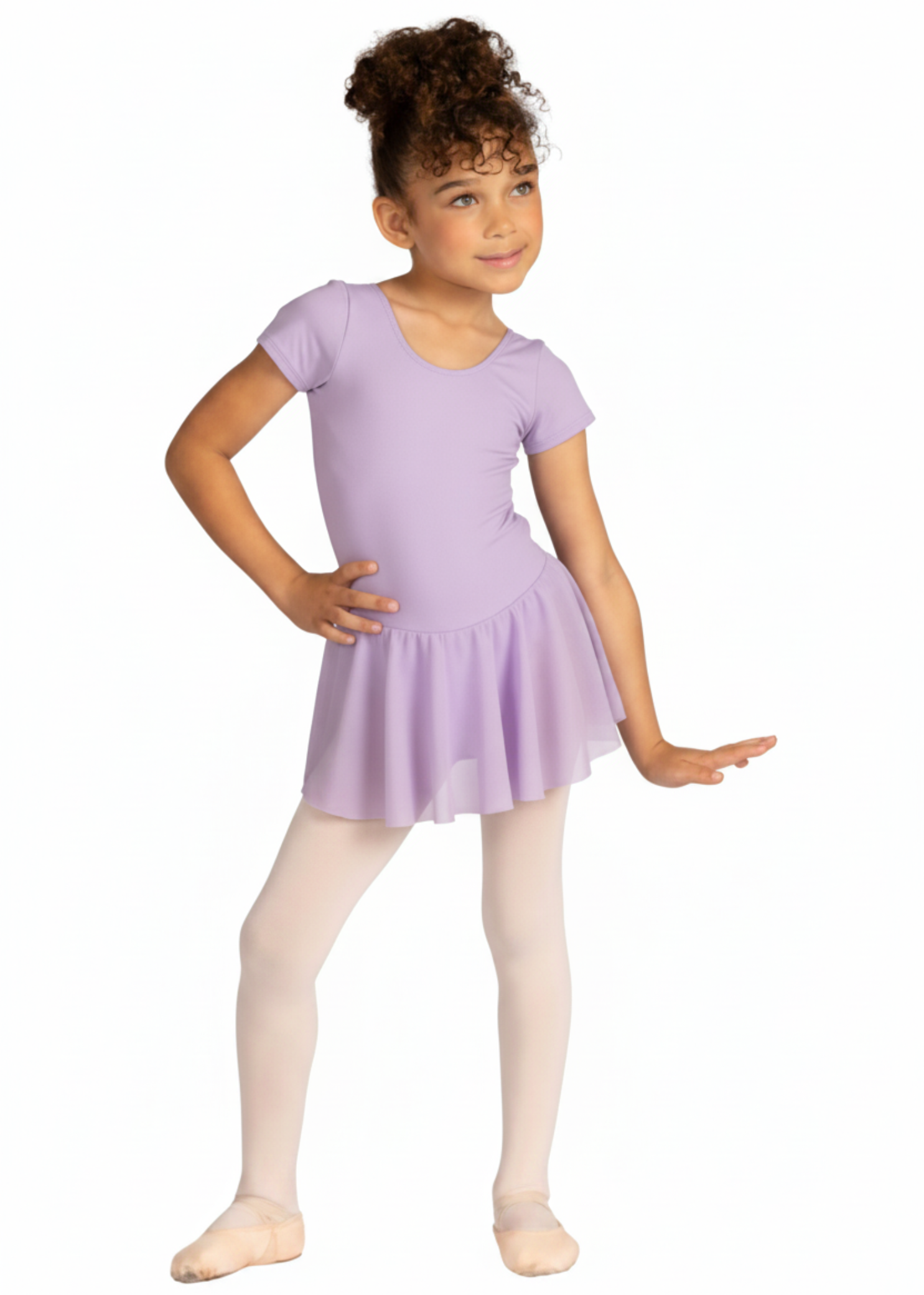 Madeline Short Sleeve Dress Lavender front view
