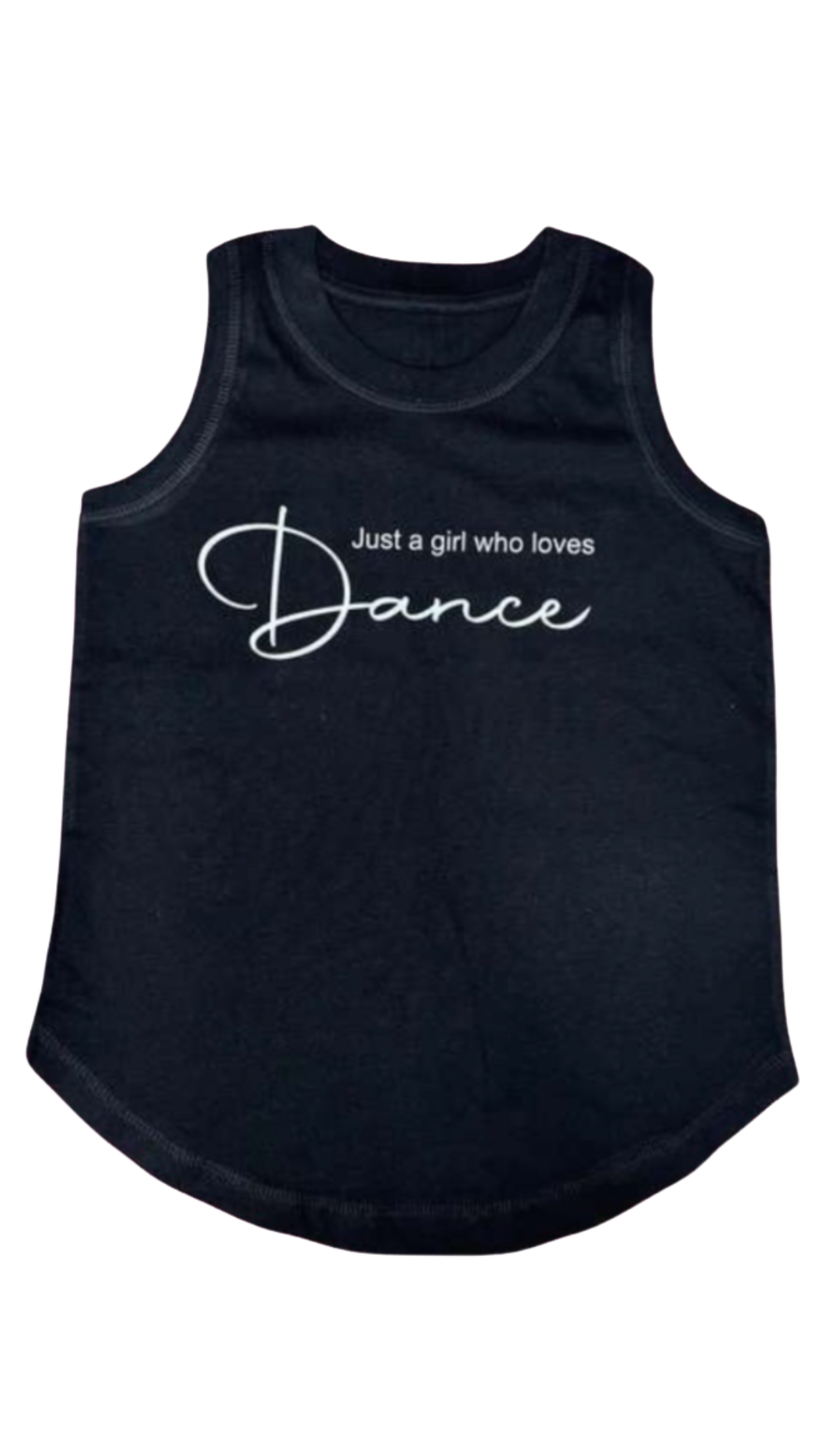 Just A Girl Tank Black front view