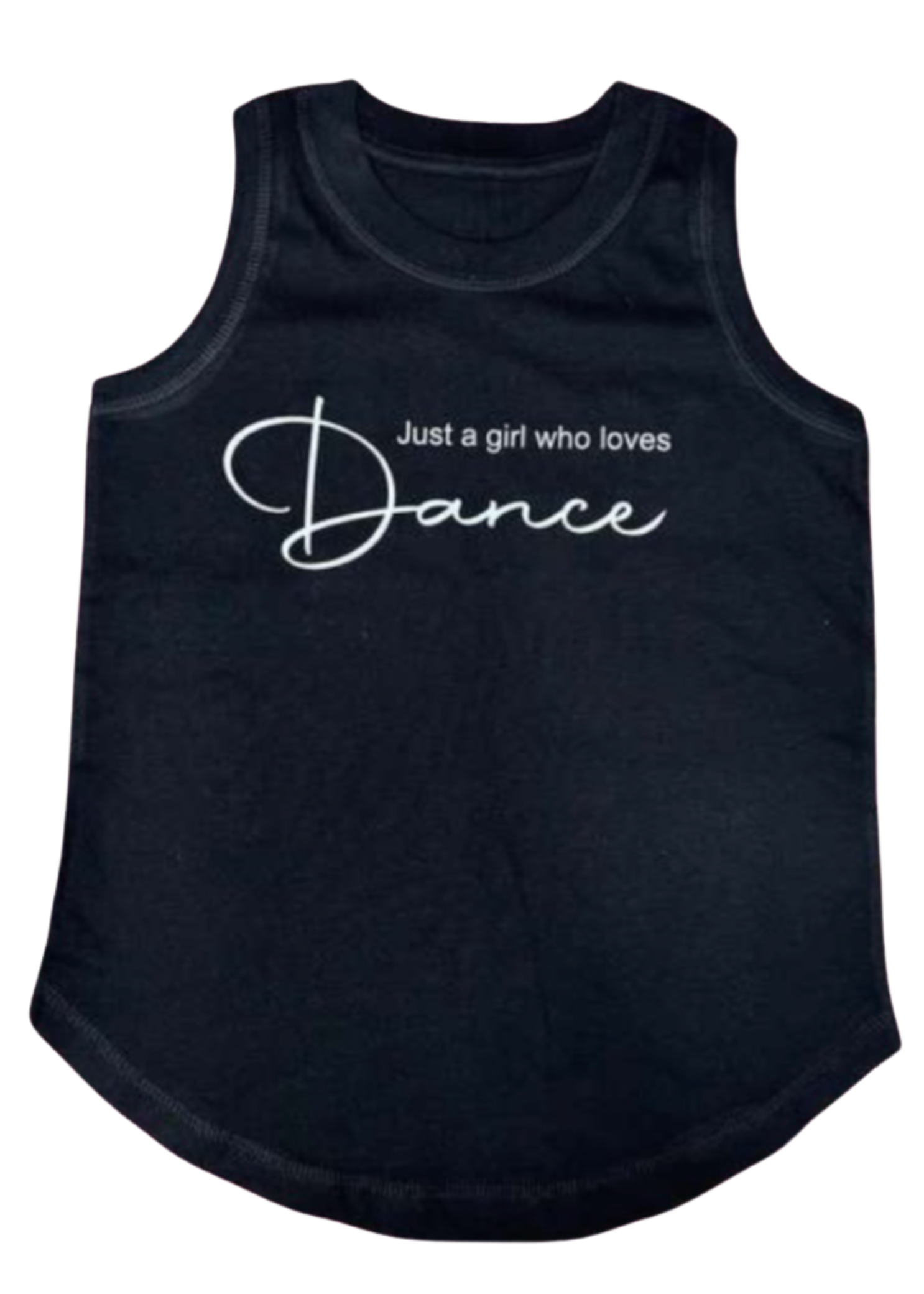 Just A Girl Tank Black front view