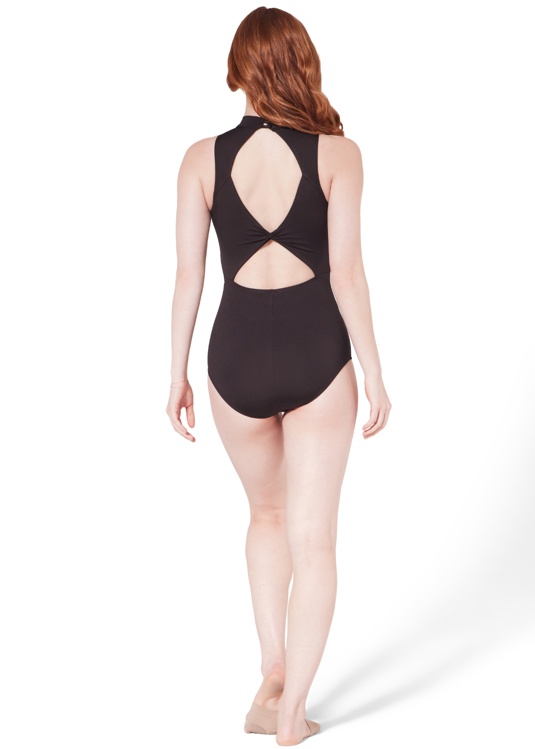 Sequoia High Neck Leotard Black back view