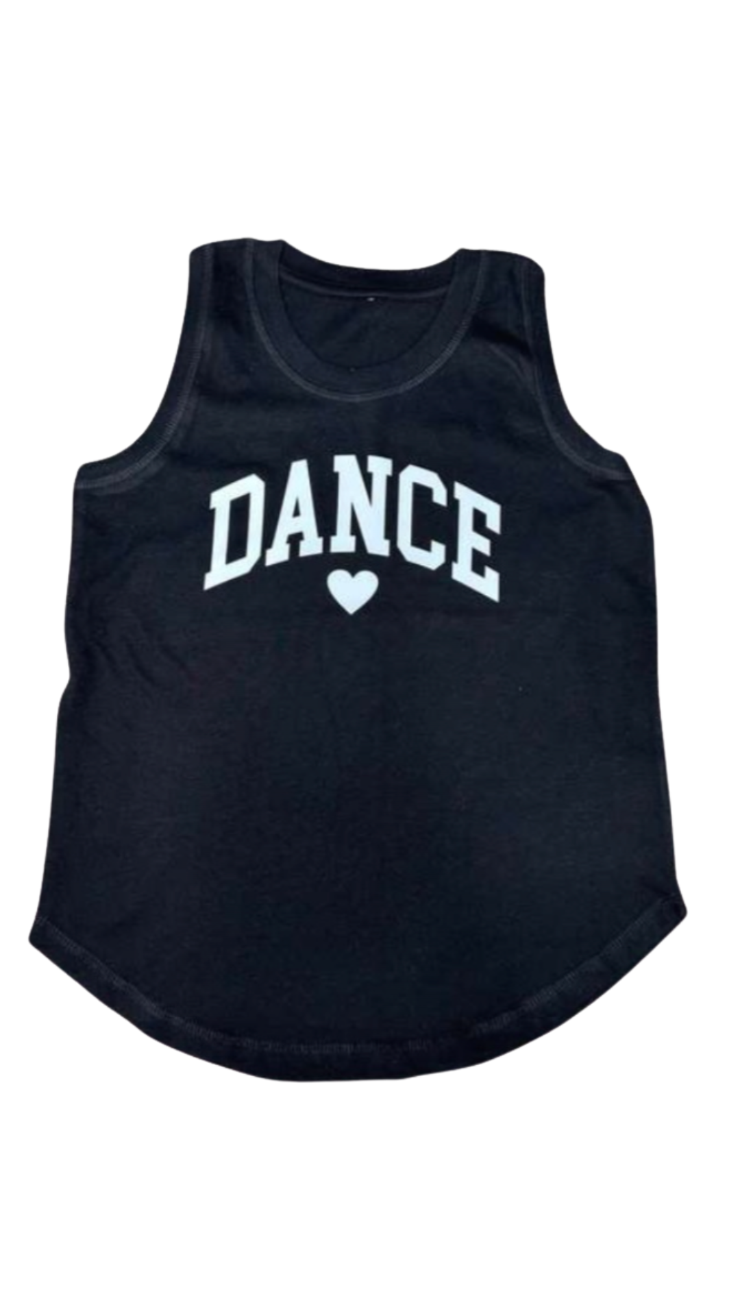 Dance Heart Tank Black front view