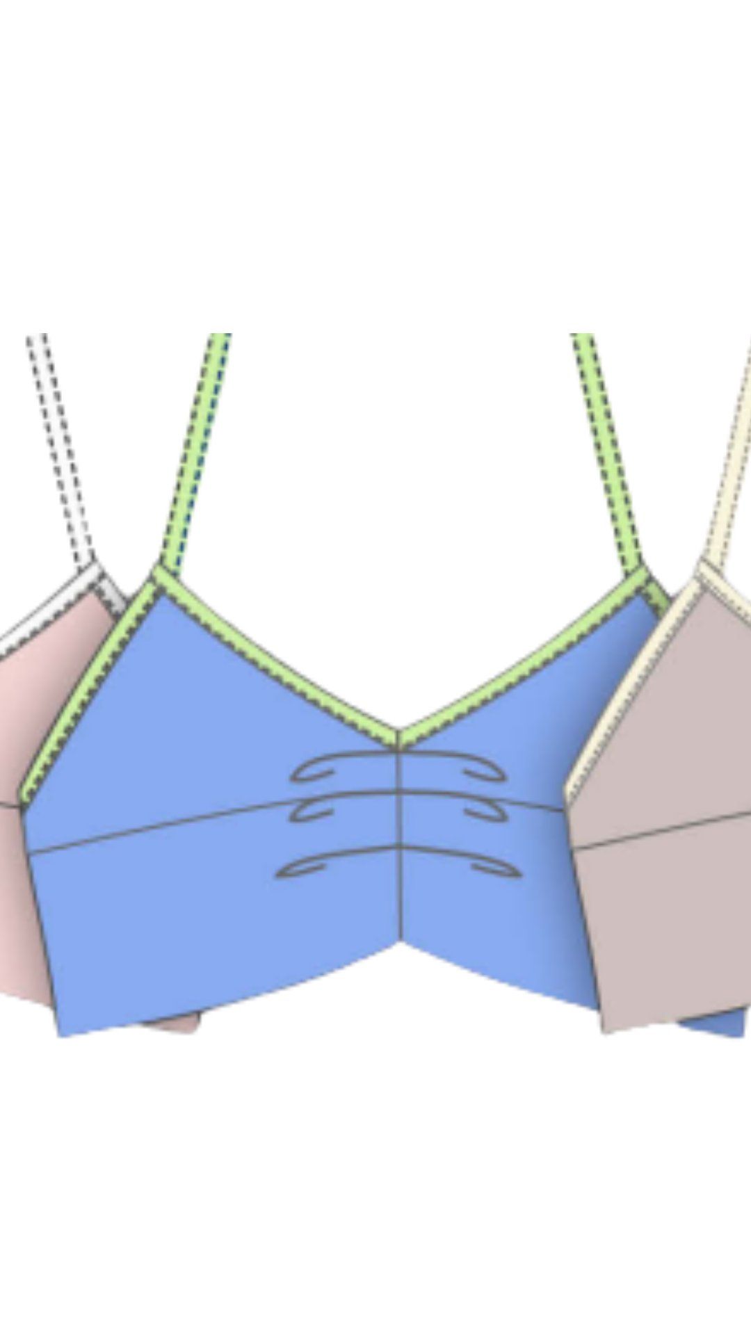 Bliss Bra Top Cloud Blue + Limeaide front view