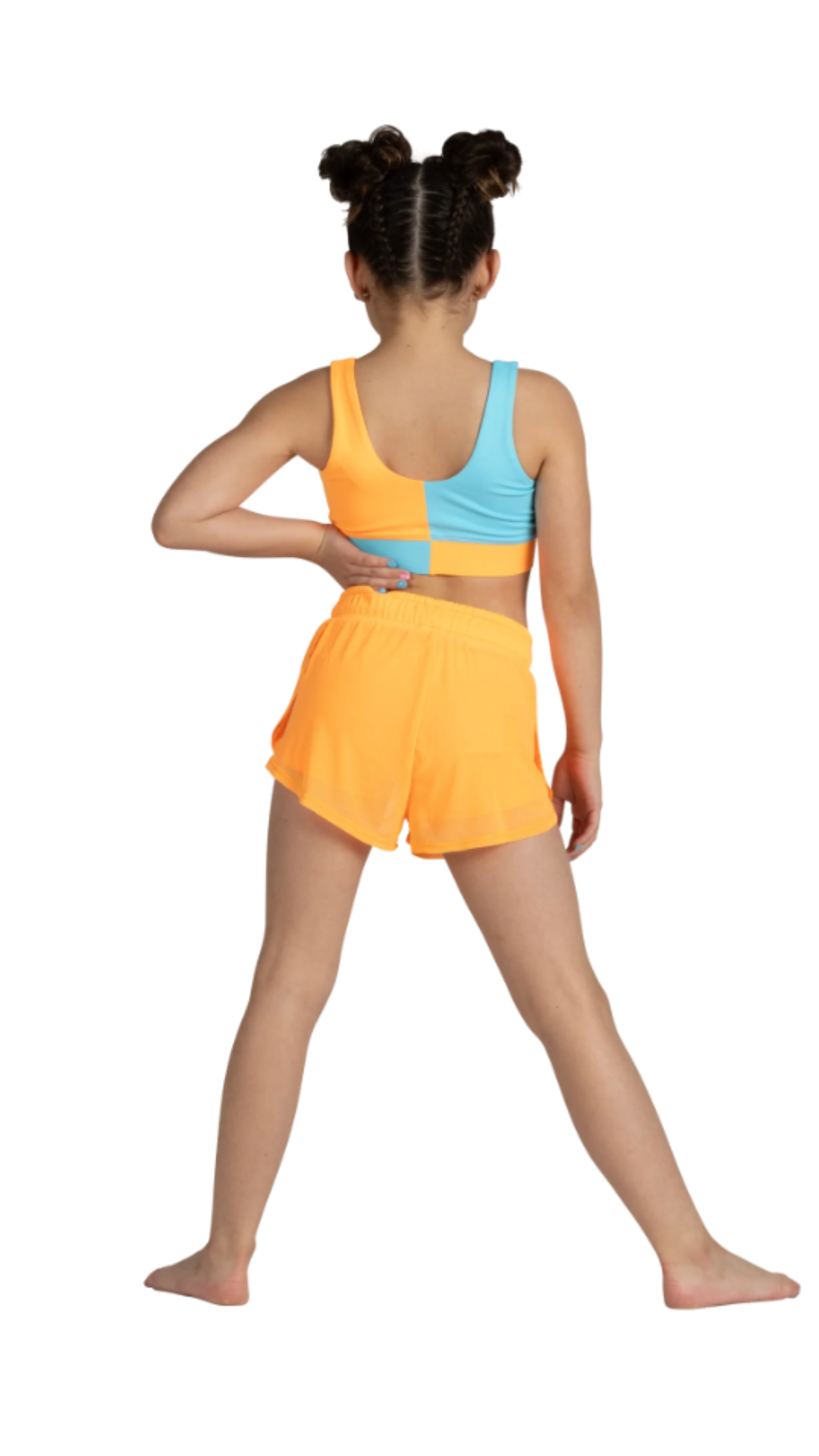 Breezy Flow Short Orange Pop back view