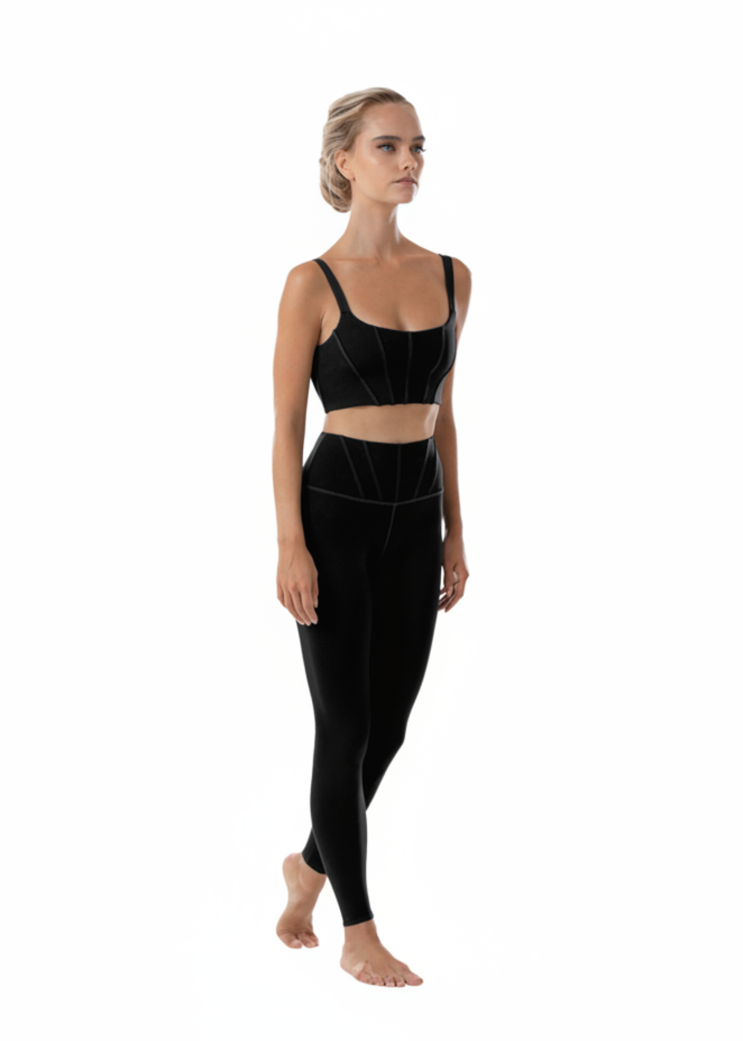 Lacey Camisole Crop Top Black front view
