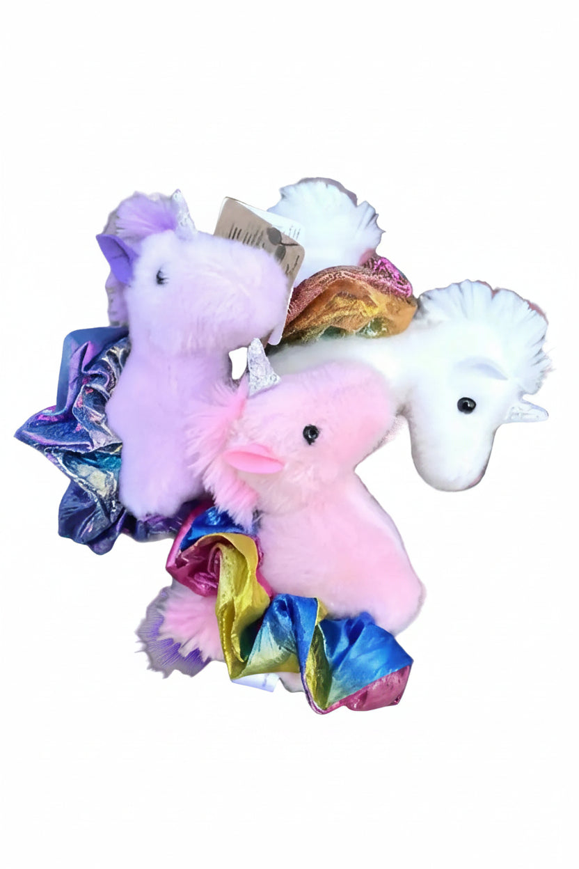Purple, Pink, White, soft unicorn plush with pastel tutu and delicate whimsical details