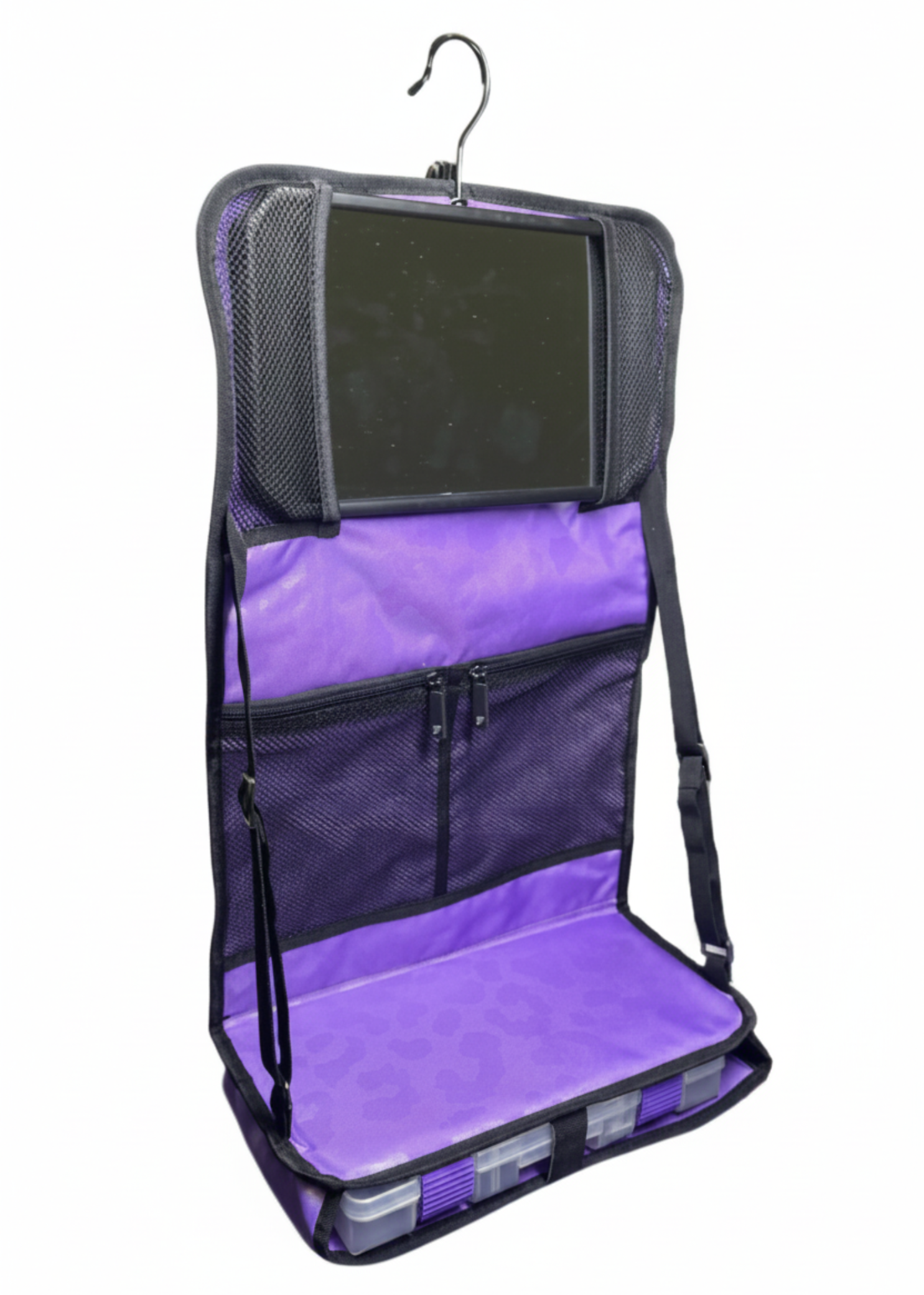 Attitude Hanging Accessory Case Leopard Purple front view