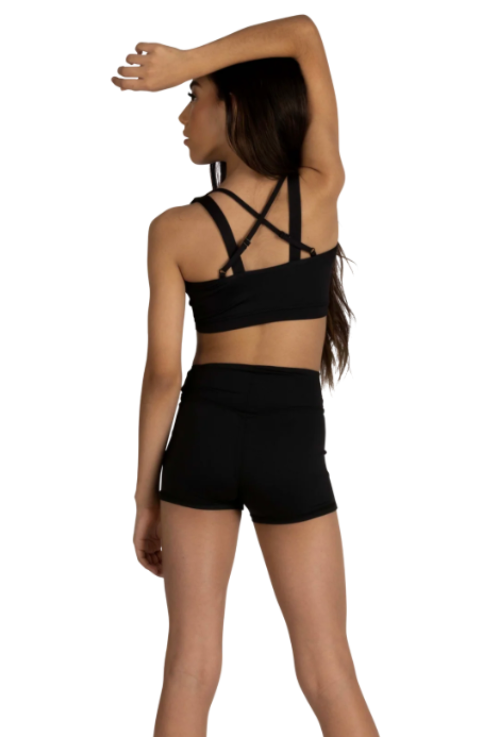 Criss Cross Top Black back view