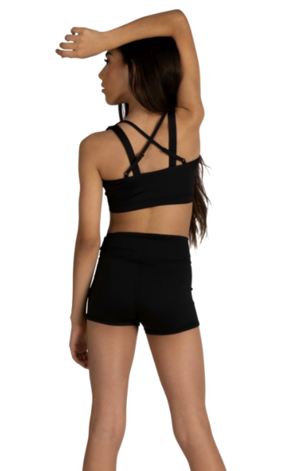 Criss Cross Top Black back view