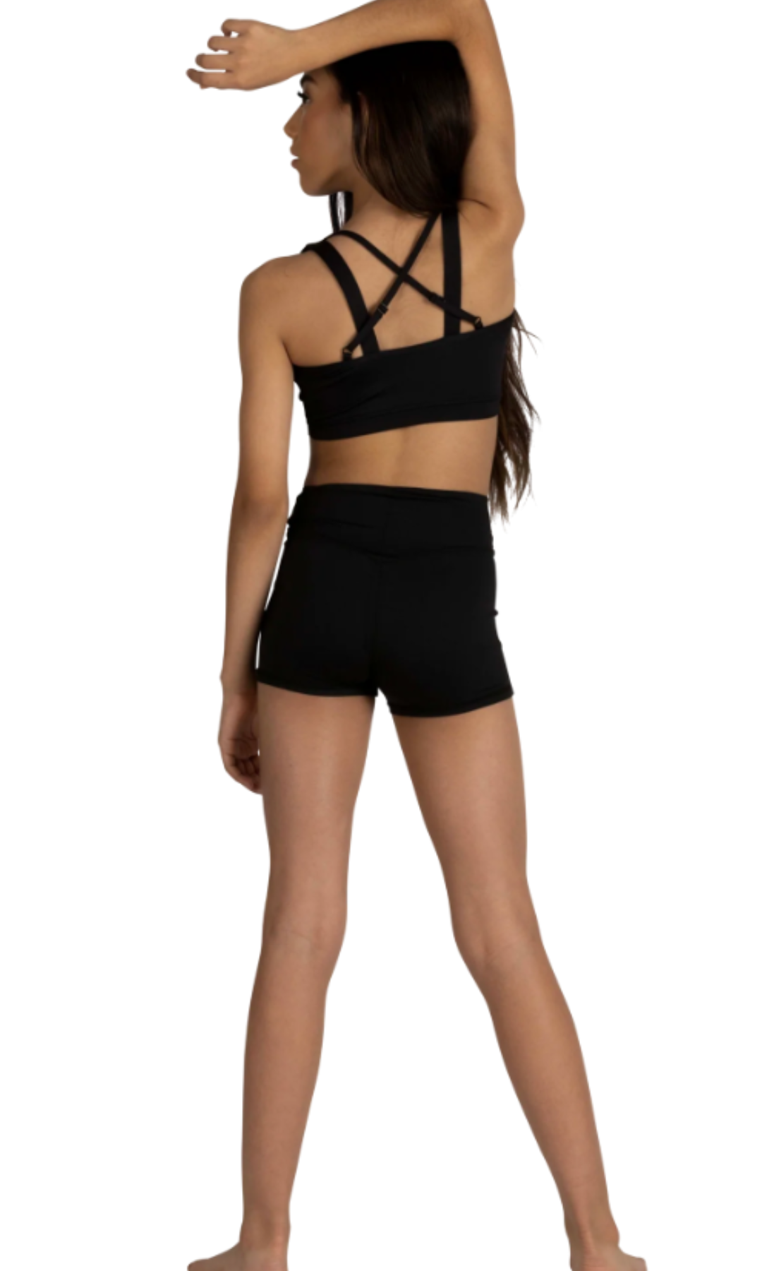 Criss Cross Top Black back view