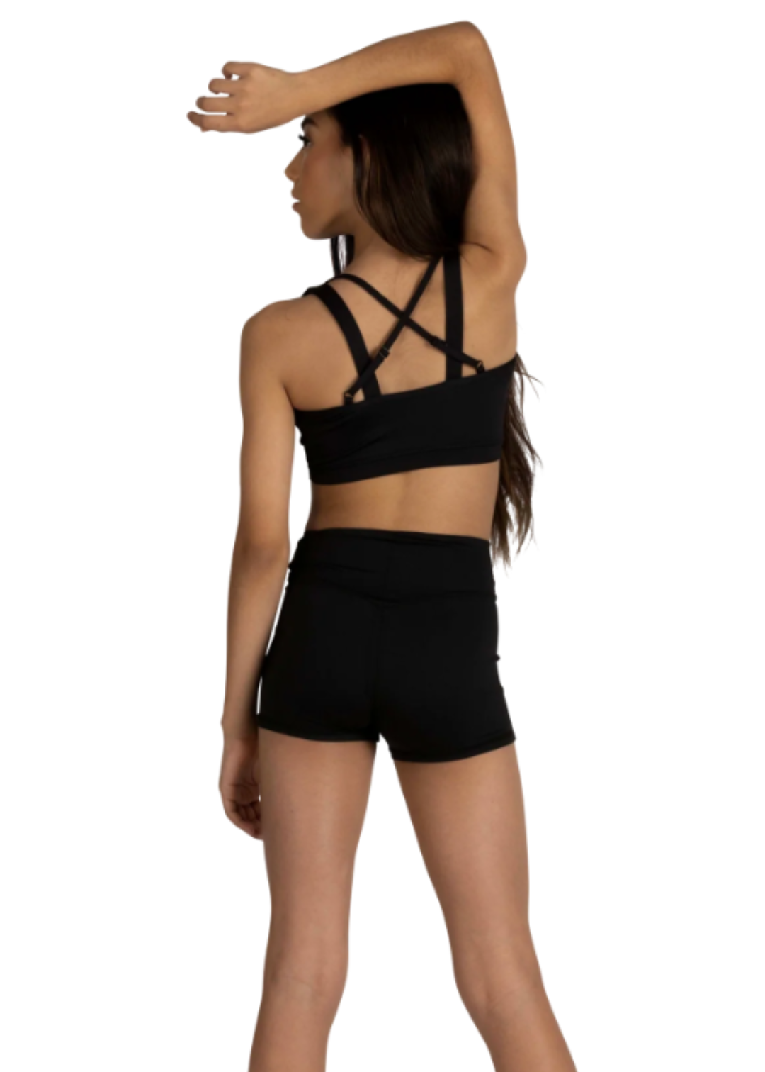Criss Cross Top Black back view