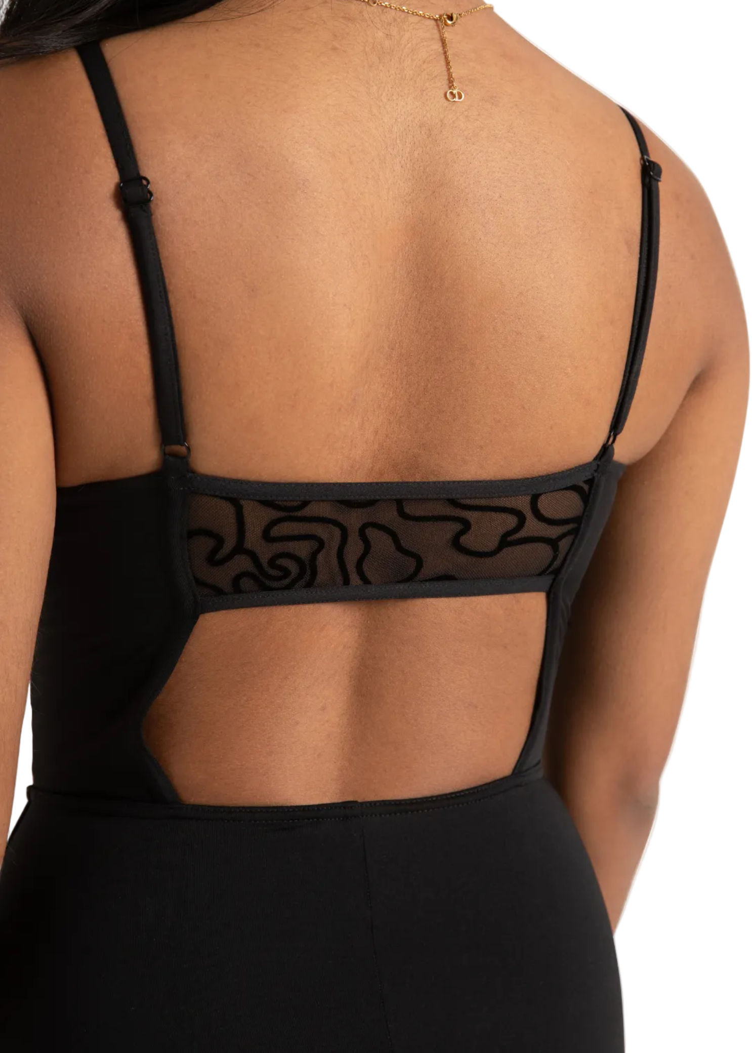 Amore Camisole Leotard Black back detail view