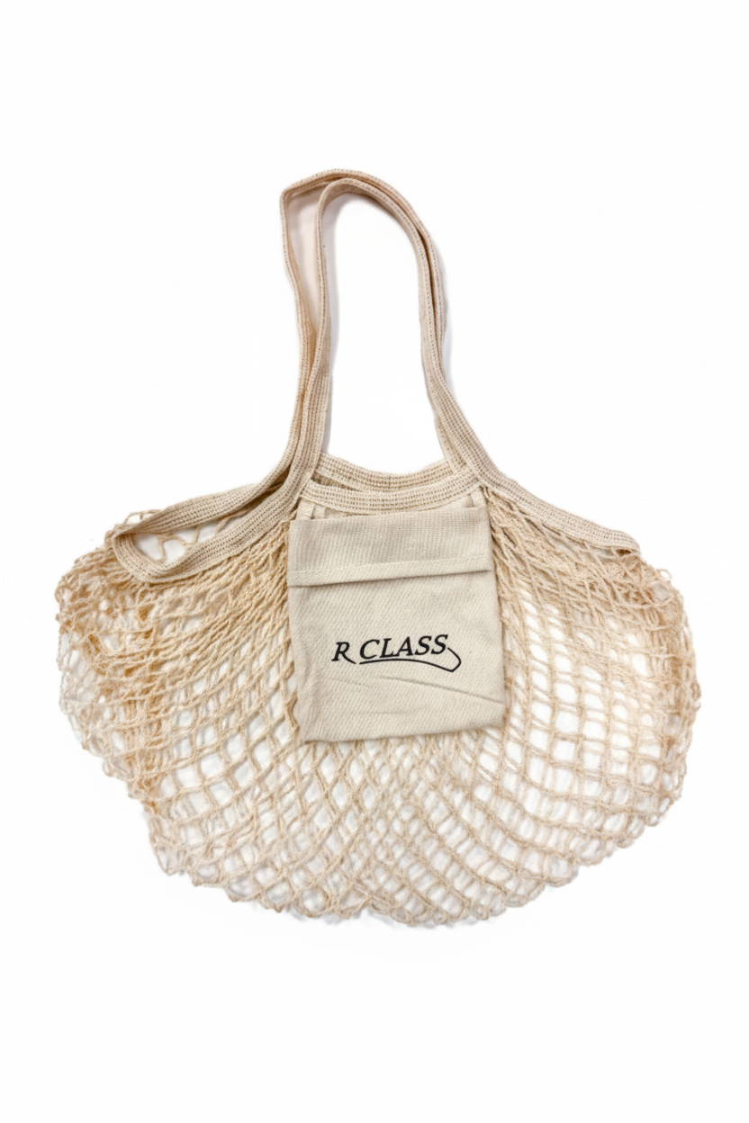 Beige Mesh Pointe Shoe Bag