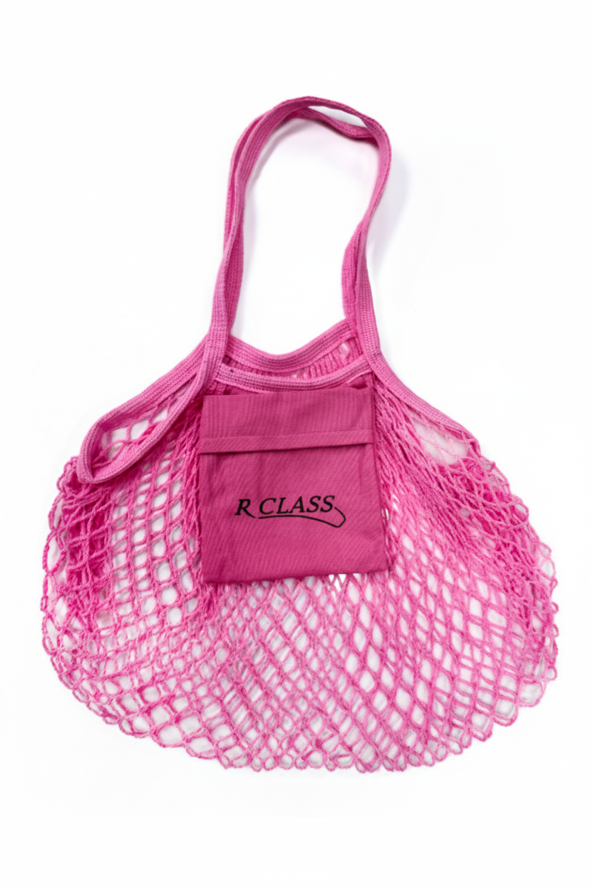 Pink Beige Mesh Pointe Shoe Bag