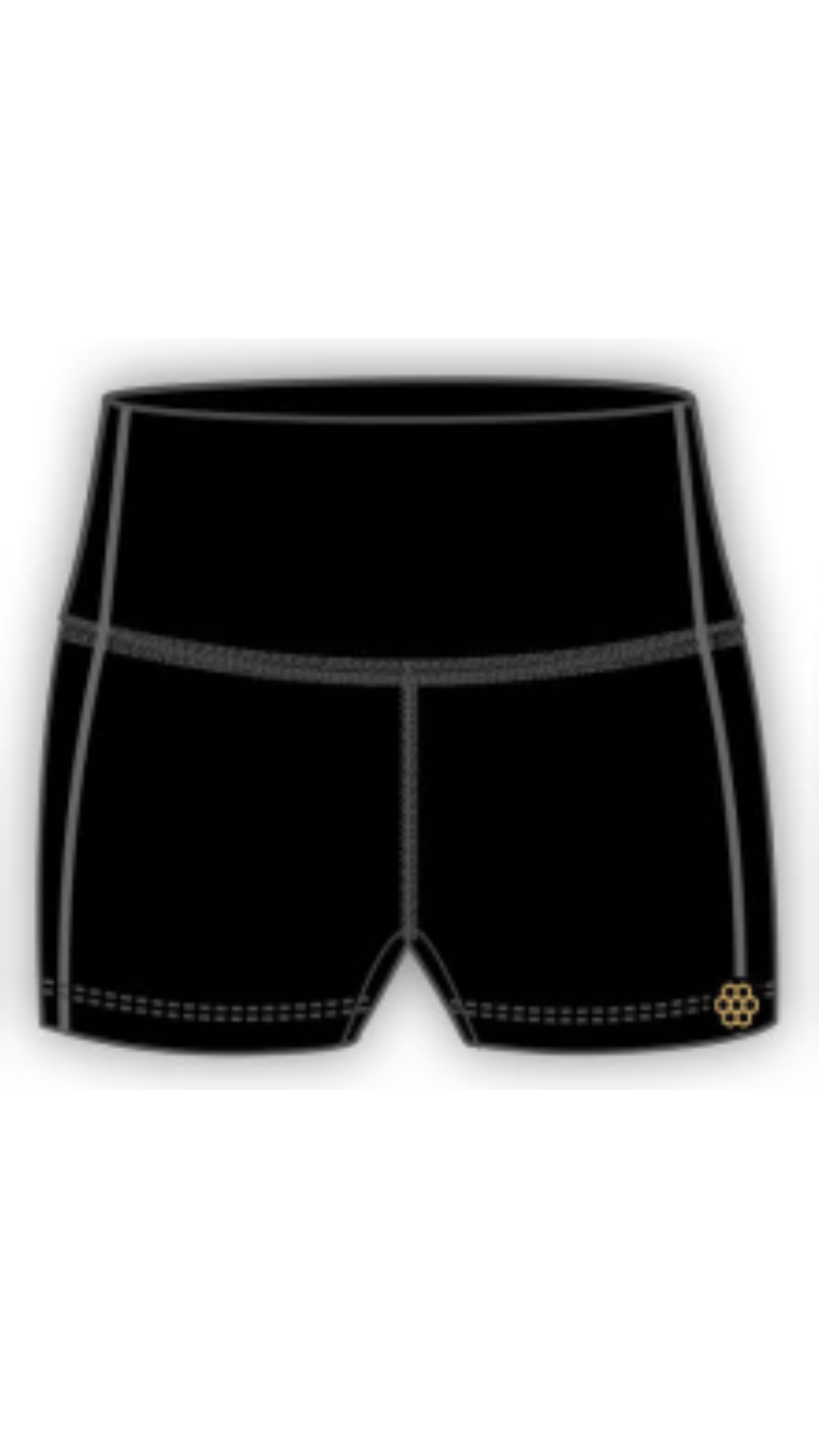 Solid Short Black front view