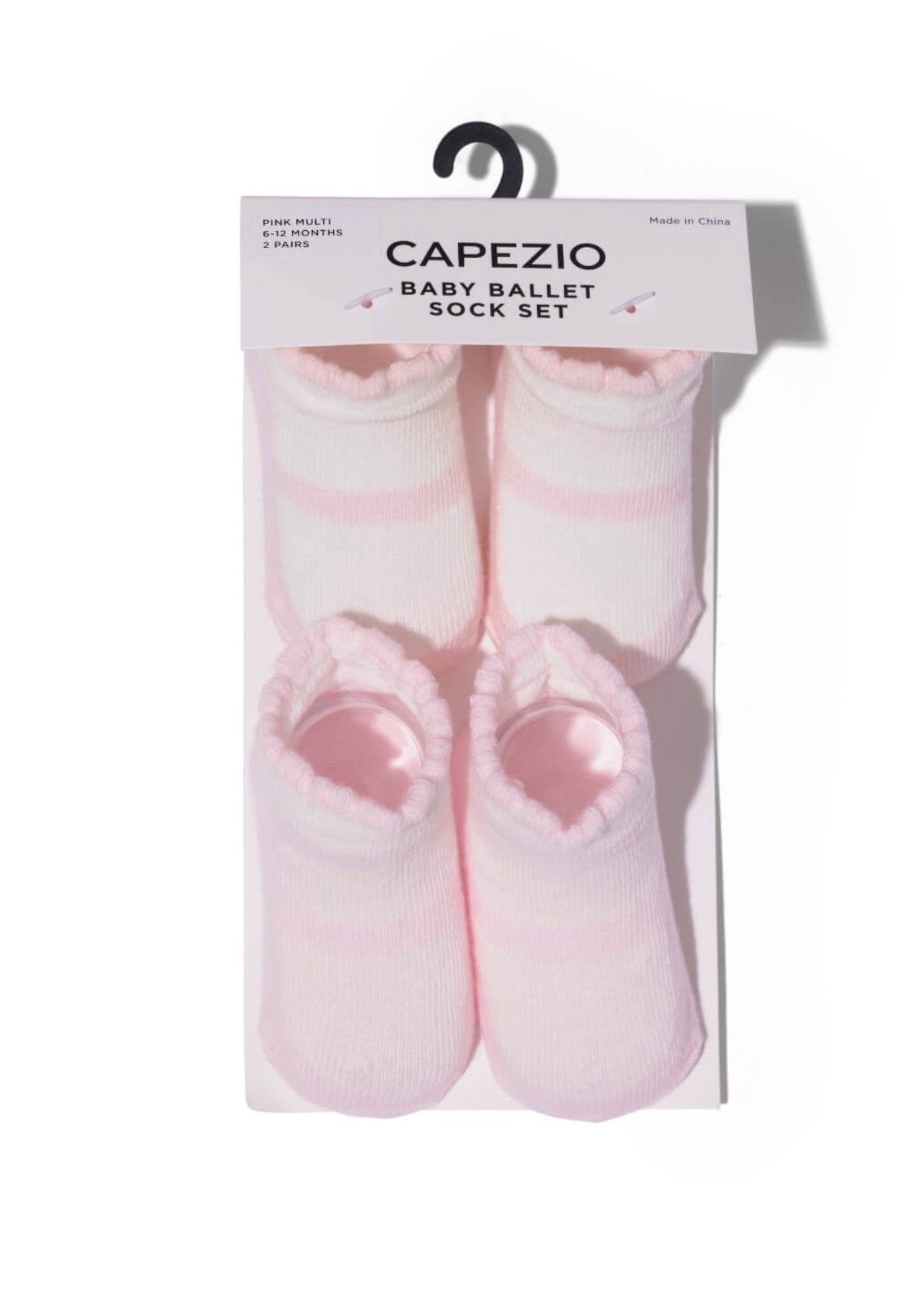 Baby Ballet Sock Pink White front view