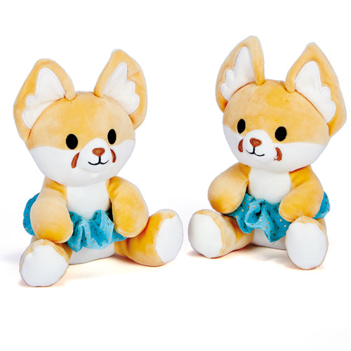 Ultra-soft fox plush with premium polyester stuffing and flexible spandex material, approximately 7 inches tall