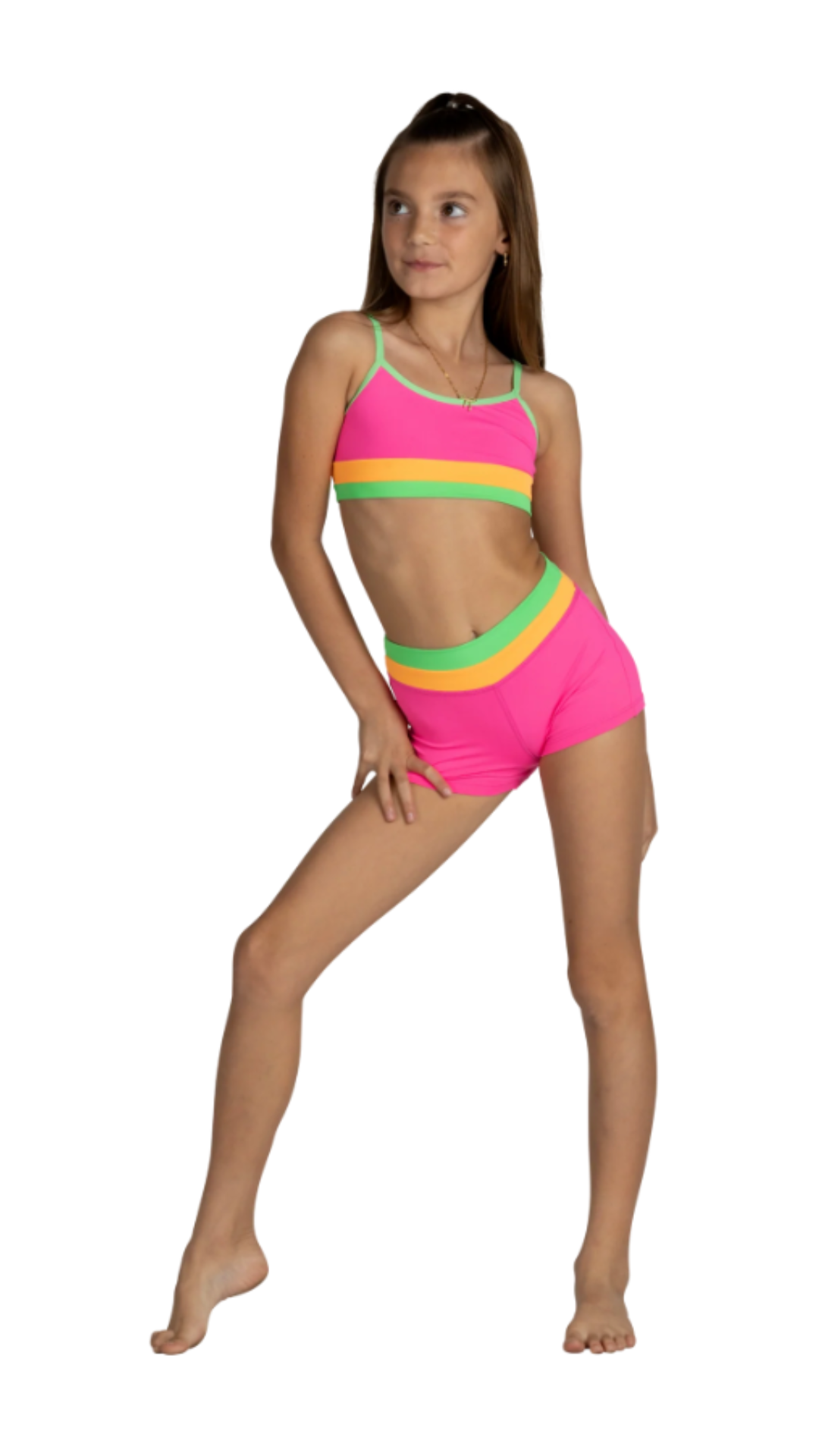 Triple Threat Top & Short Neon Dream front view