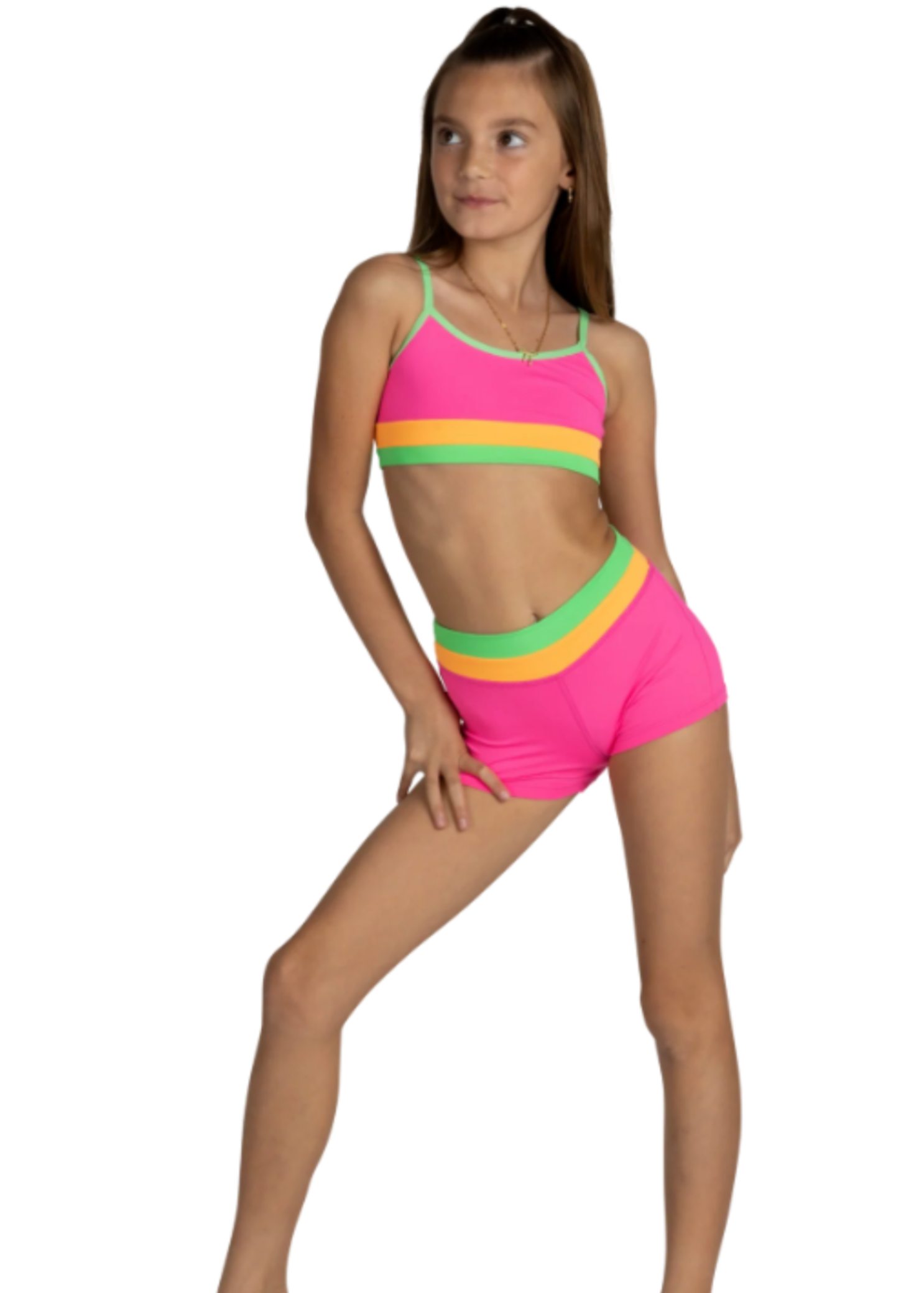 Triple Threat Top & Short Neon Dream front view