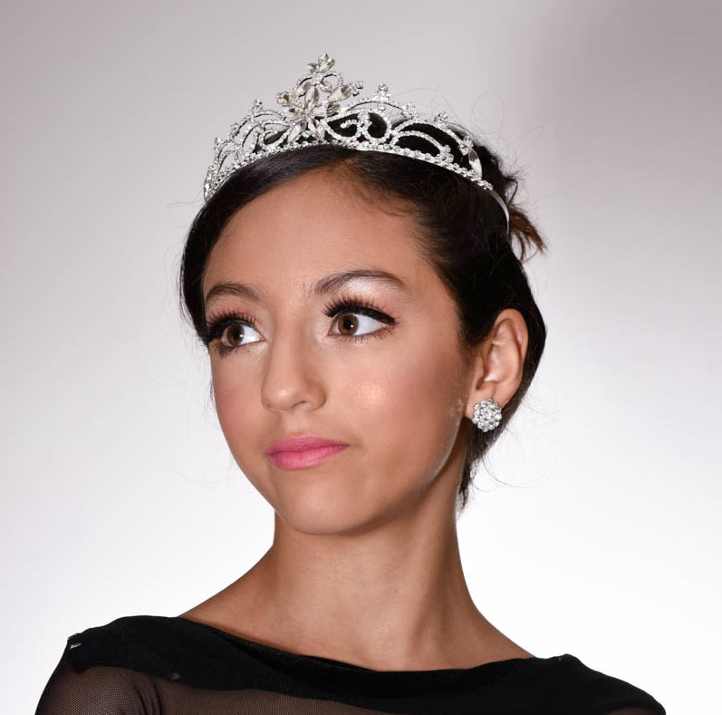 Pierced Crystal Cluster Earrings