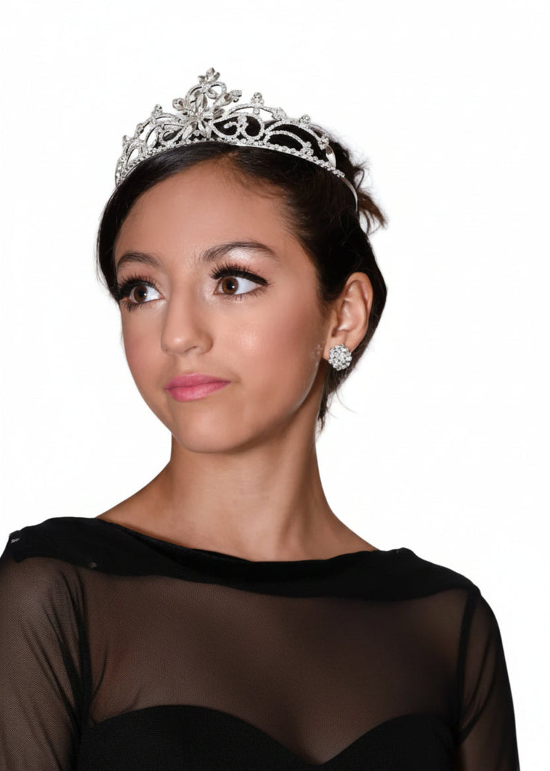 Pierced Crystal Cluster Earrings lifestyle view