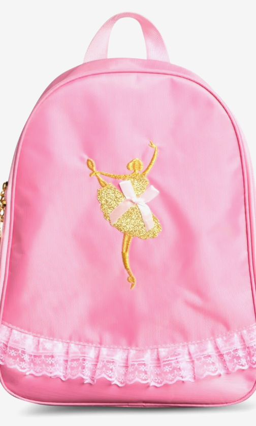 Ballet Bow Backpack pink front view