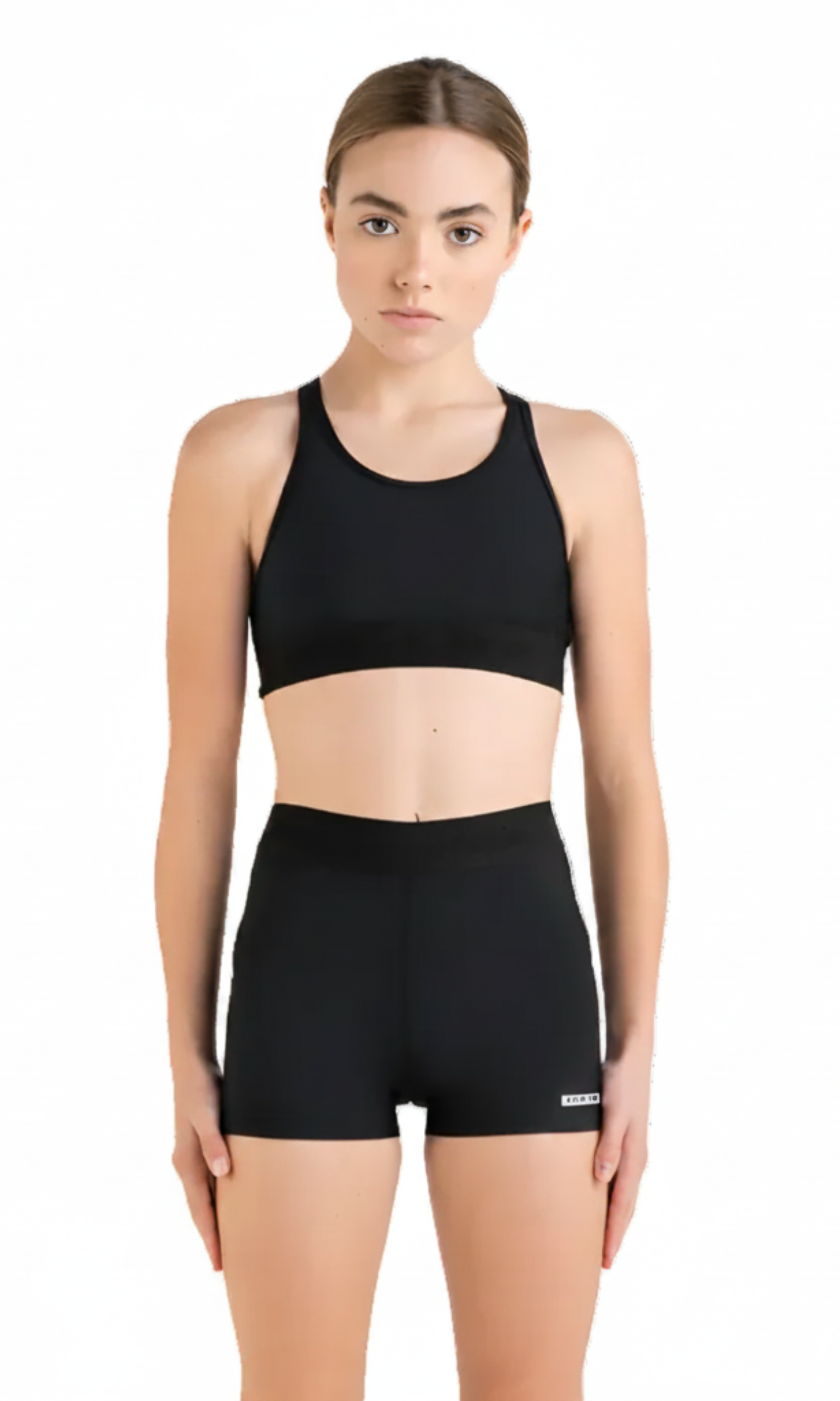 Base Crop Top Black front view