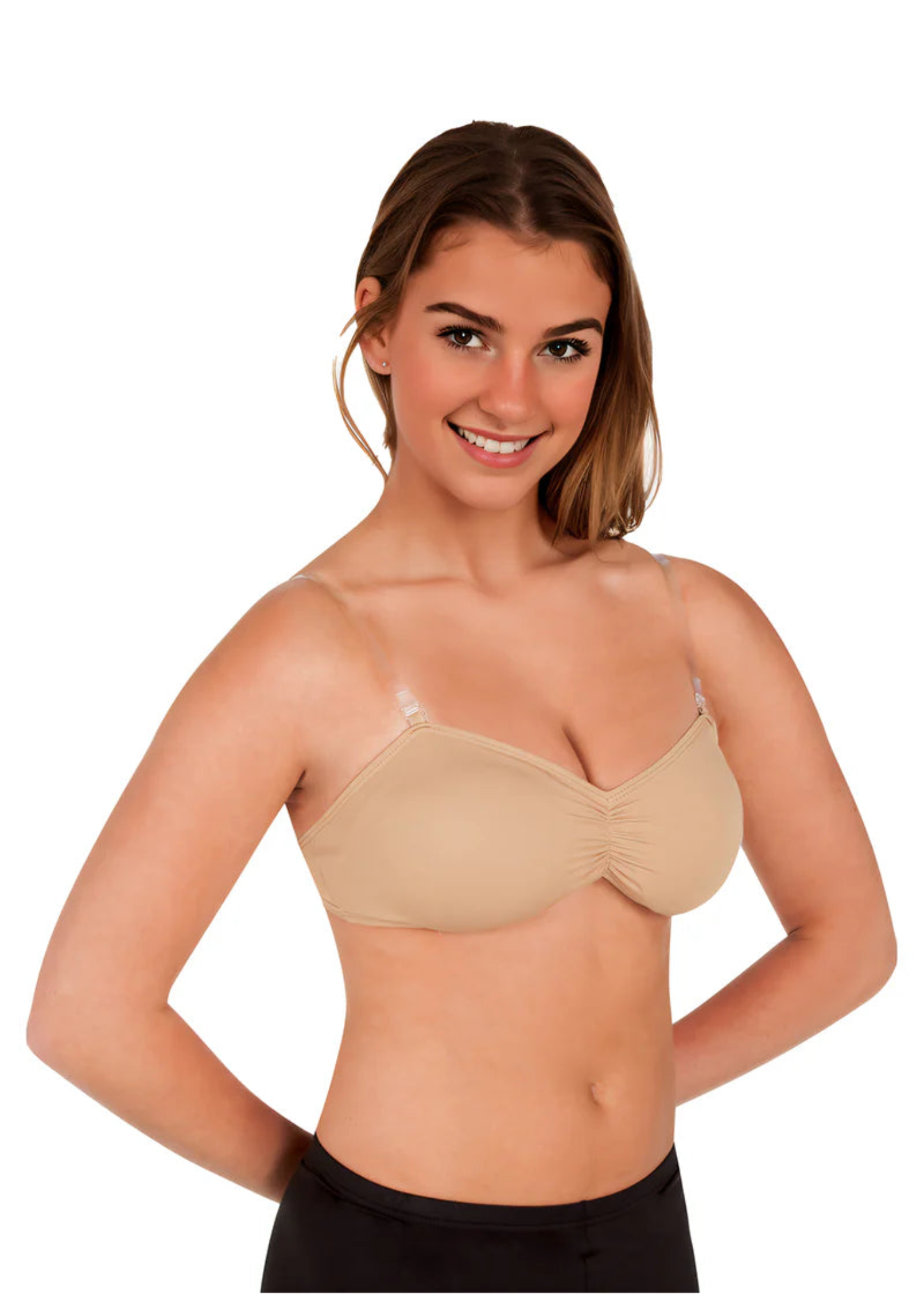 Bandeau Padded Bra Nude front view