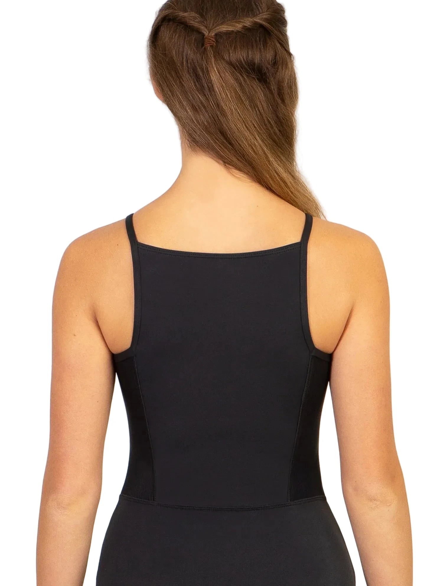 Bateau Neck Leotard Black back view