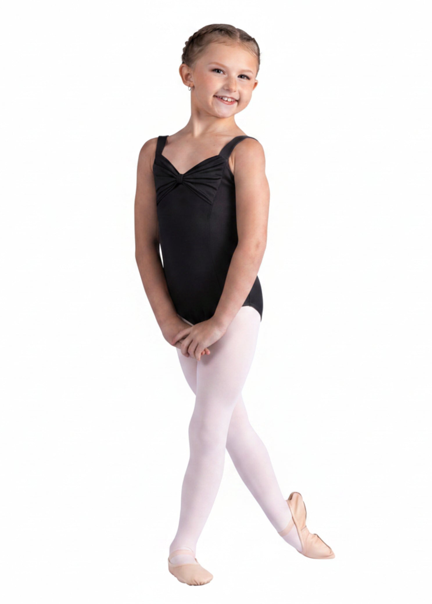 Bow Style Leotard Black front view
