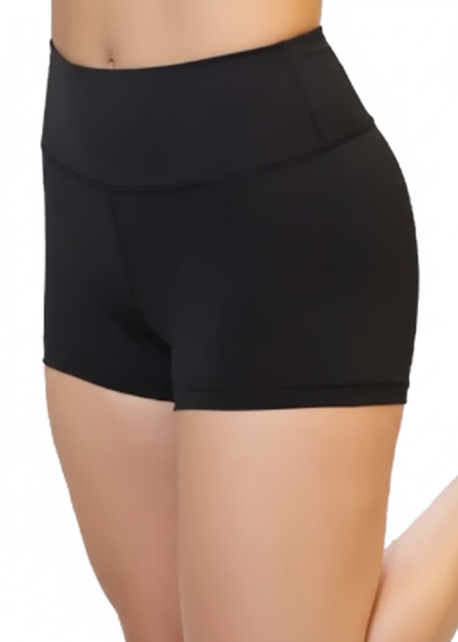 High Waist Short Black front view